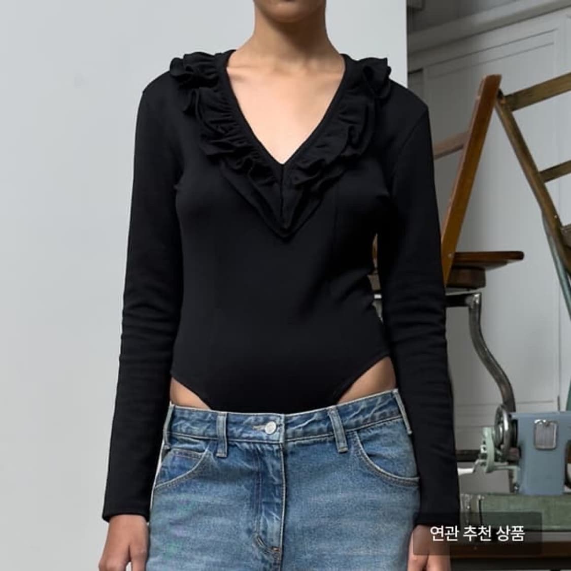 OPEN YY 러플 바디수트 S 상품이미지2