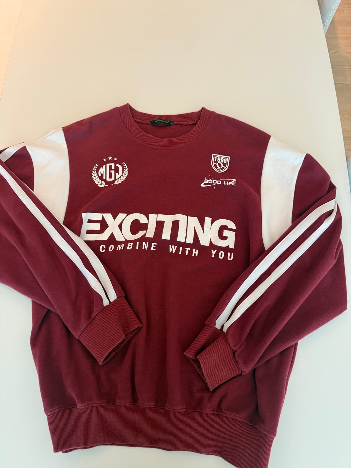 버건디 맨투맨 남여공용 Free 상품이미지1