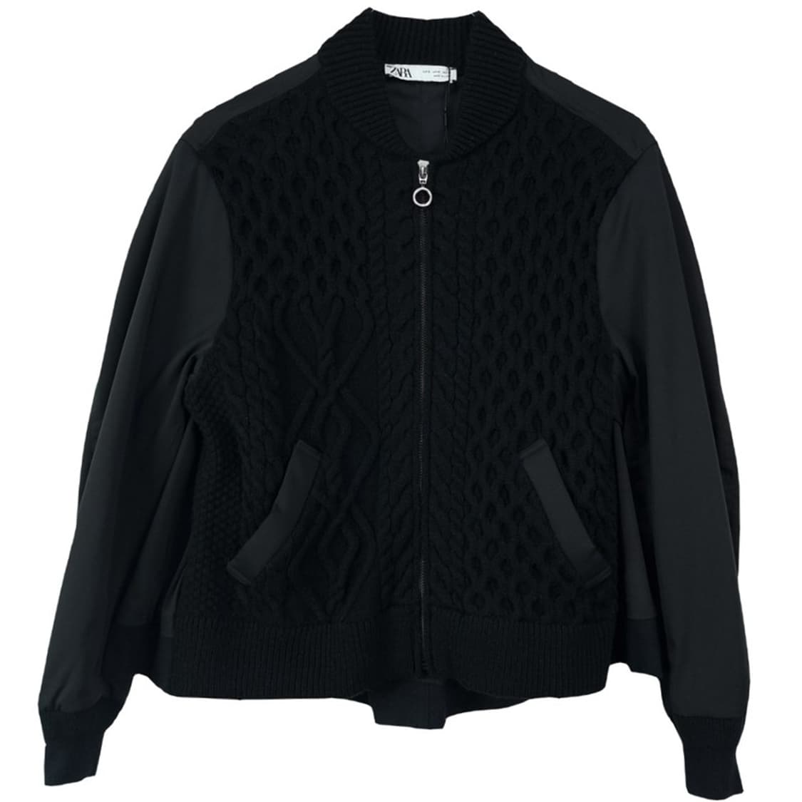 (새상품)자라 니트 쉘 오버핏 블루종 자켓 블랙 M18930 상품이미지2