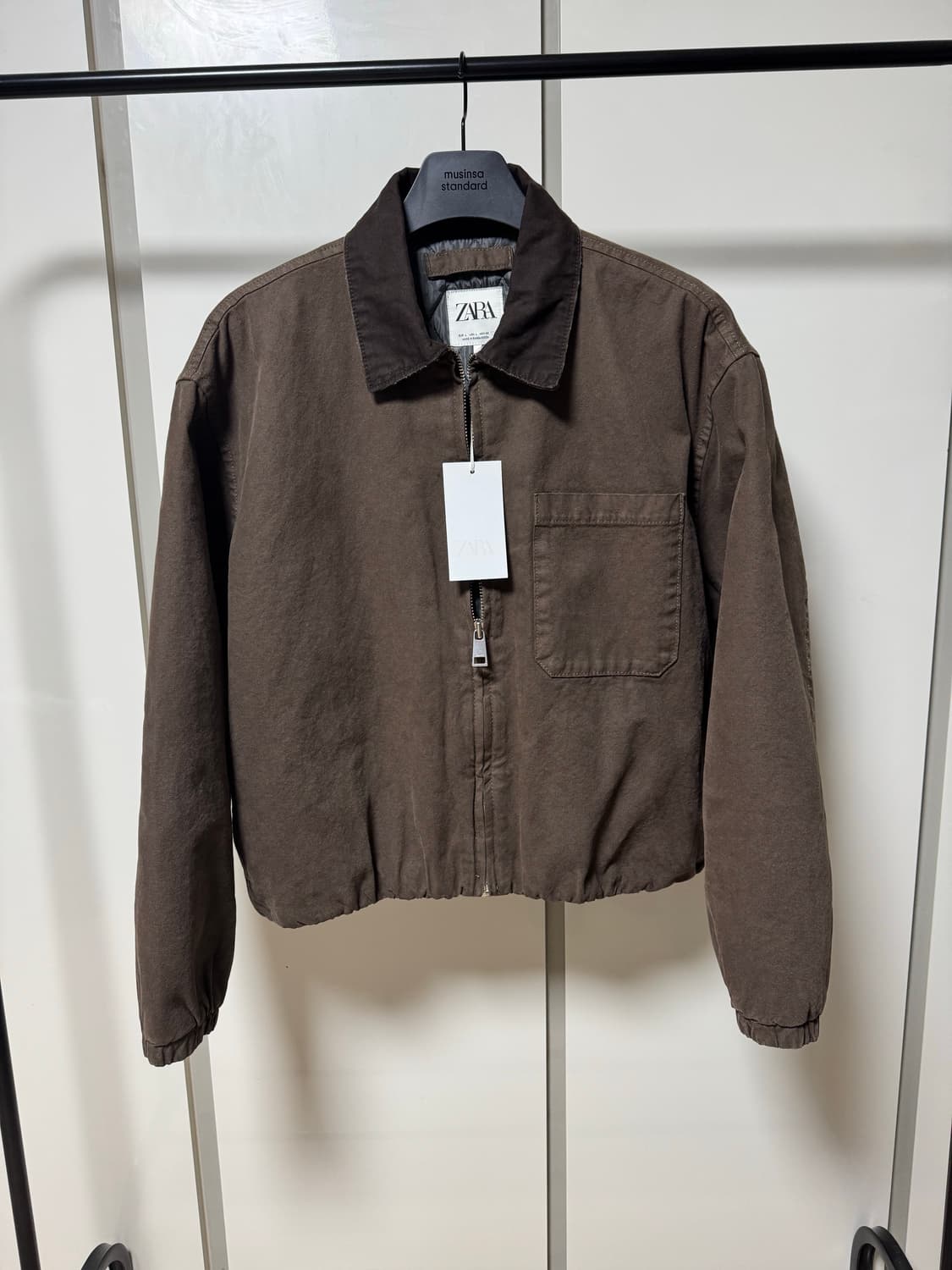 (새상품) 자라 콤비 칼라 점퍼 워크자켓 상품이미지1