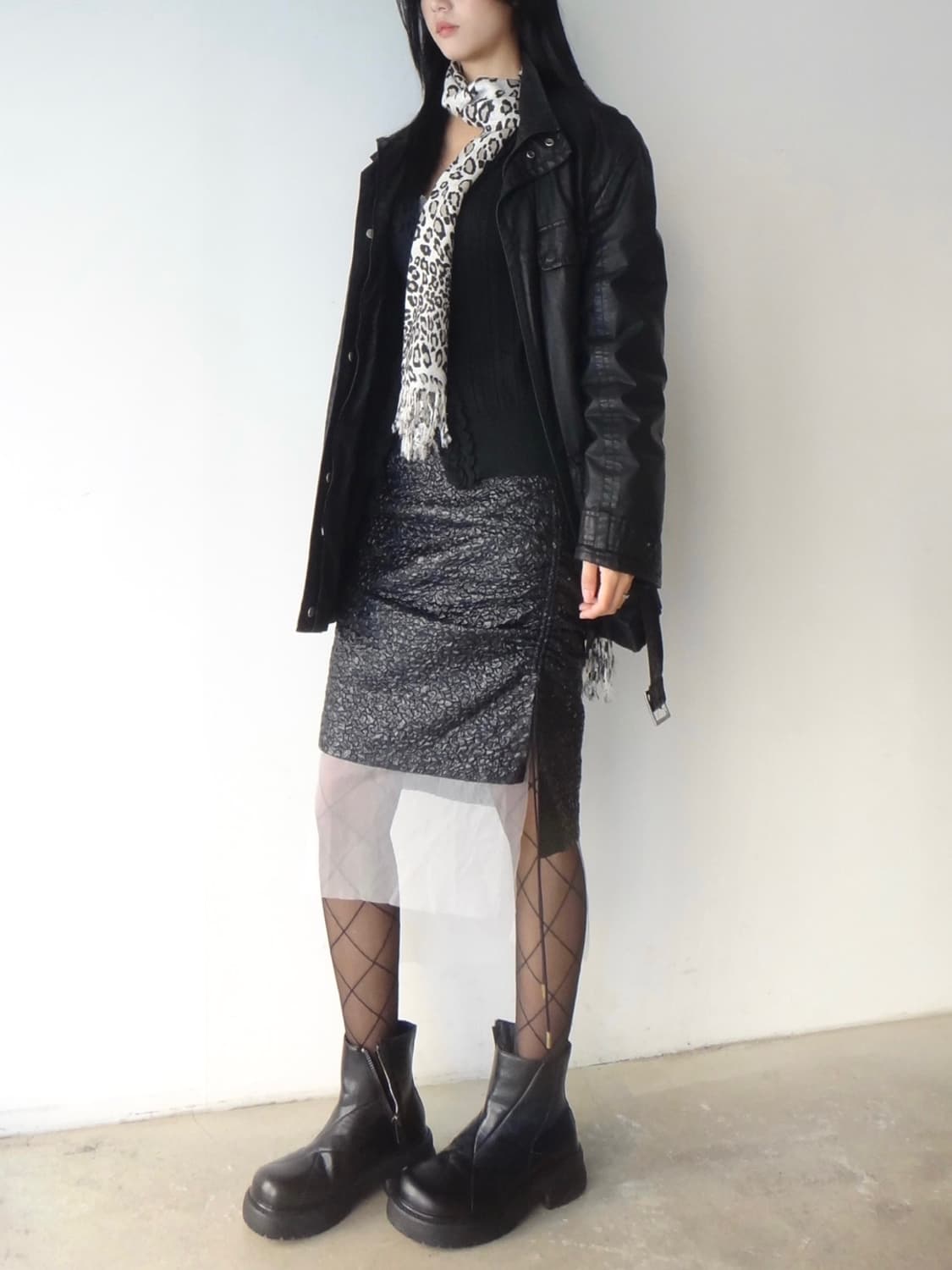 Jacquard lace layered skirt / black 상품이미지8