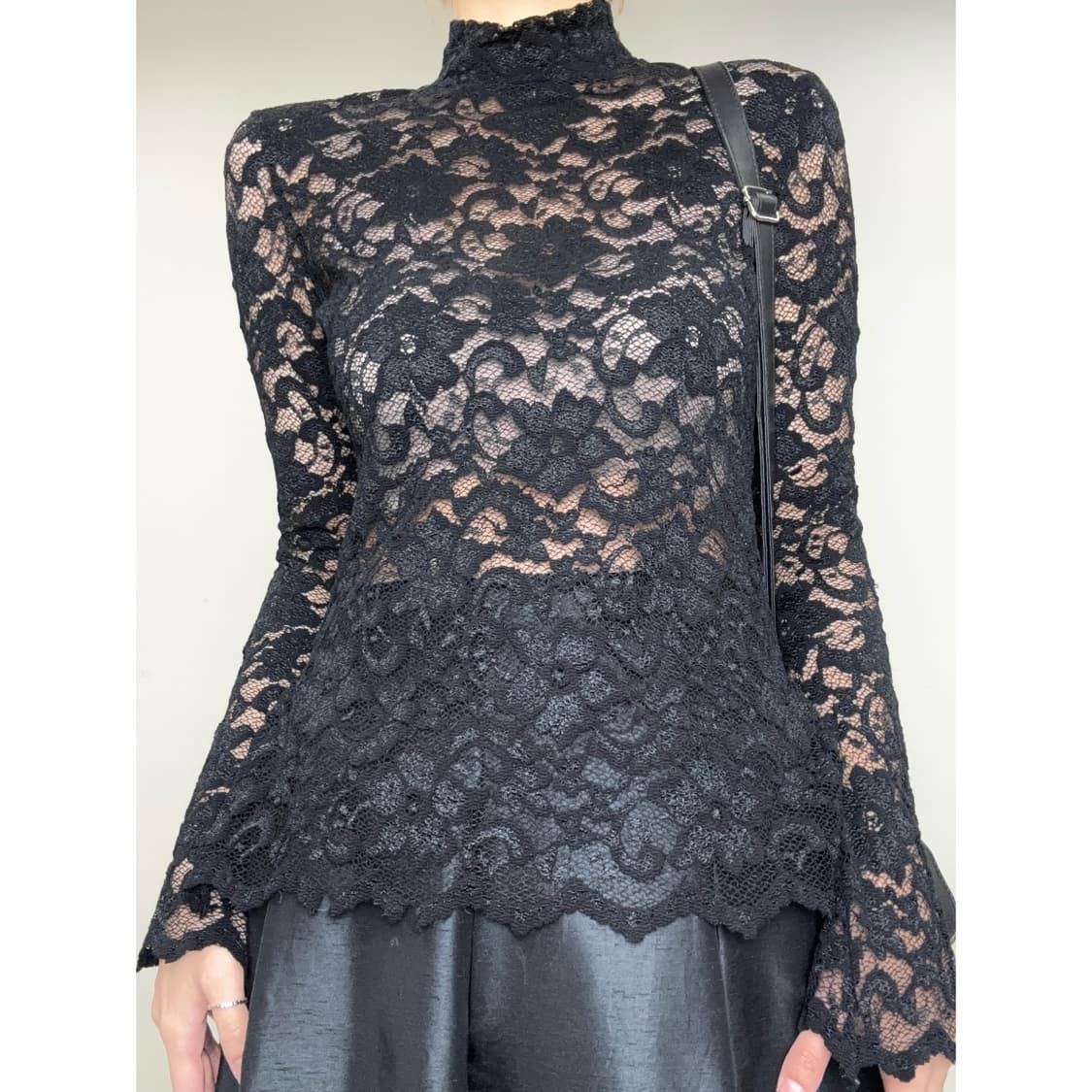 빈티지 블랙 고딕 레이스 블라우스 상품이미지1