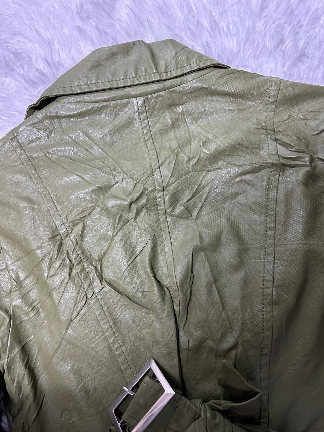 crumpled zipper detailed rider jacket 상품이미지5