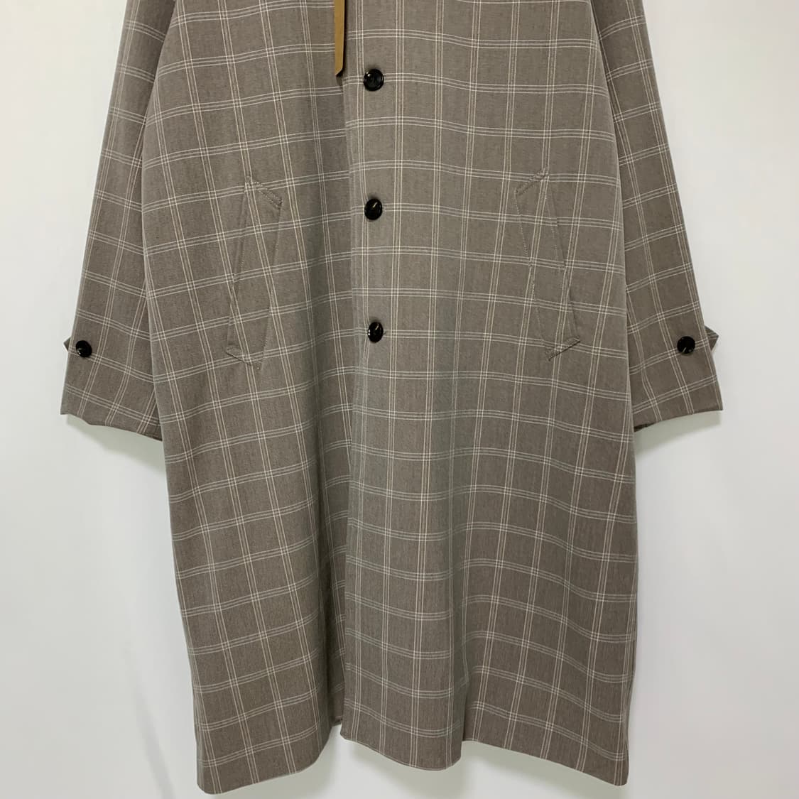 빔즈 JPN 빈티지 롱 체크 블레이저 트렌치 코트 L 남녀공용 상품이미지3