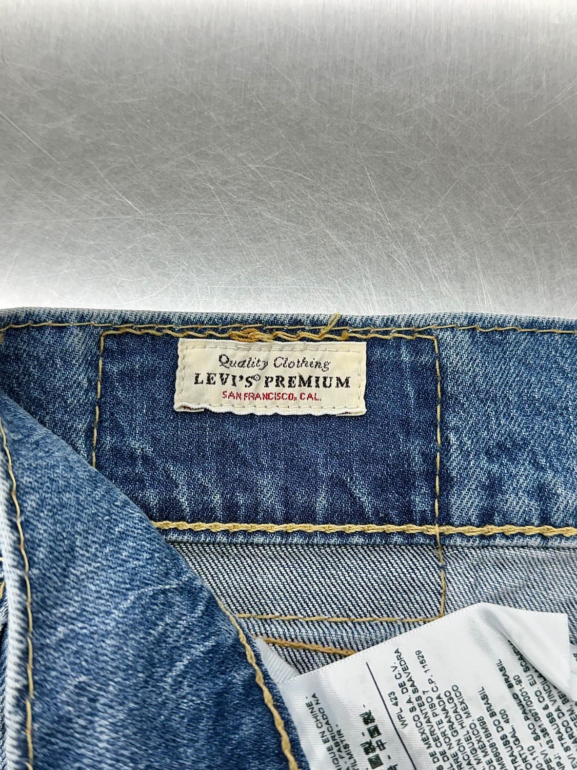 리바이스 프리미엄 505 빅 E 풀 렝스드 라이트 블루 데님 팬츠 상품이미지7