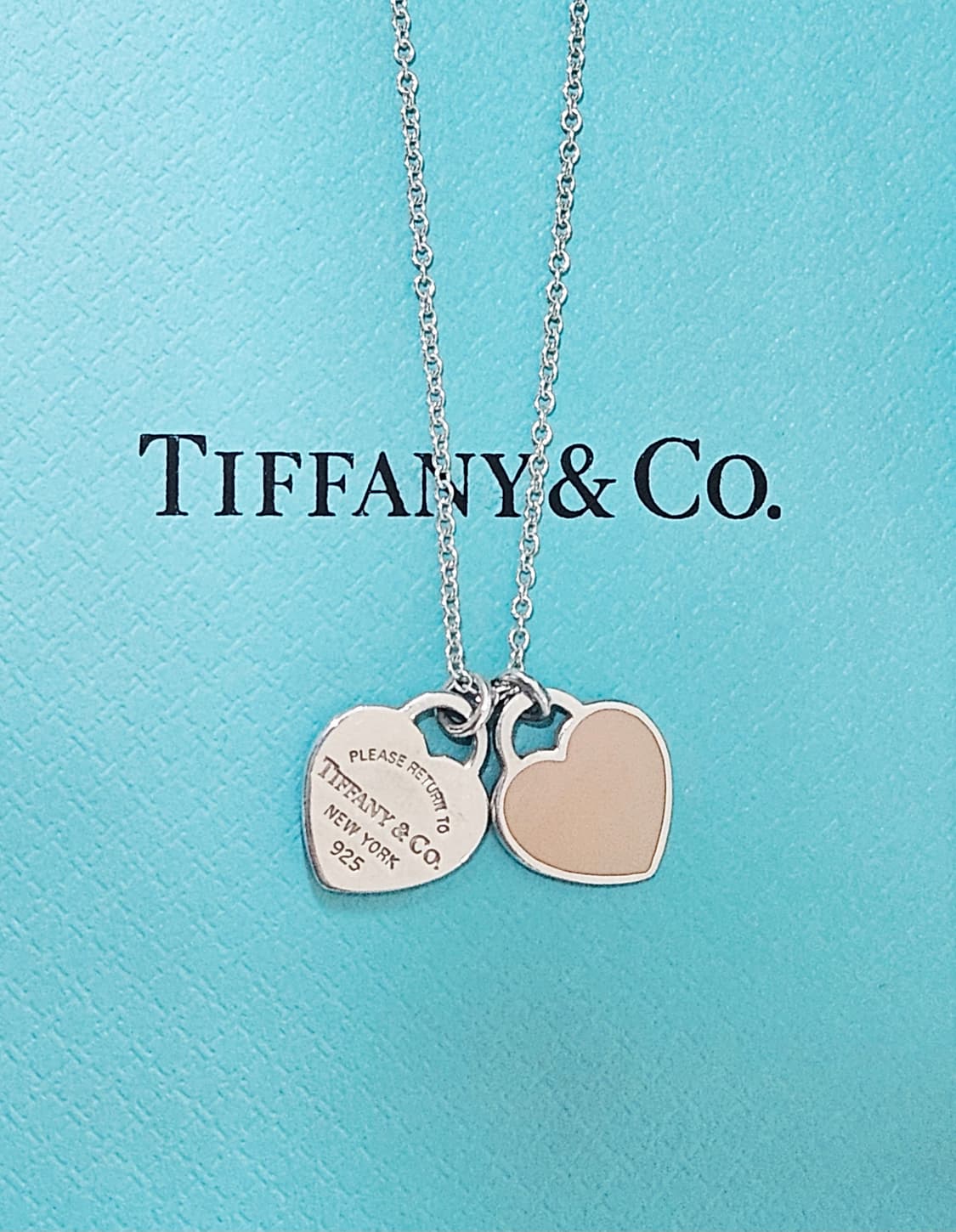 티파니앤코 리턴투 더블하트 미니 핑크 목걸이 (베이지톤) [정품/풀박스] 상품이미지1