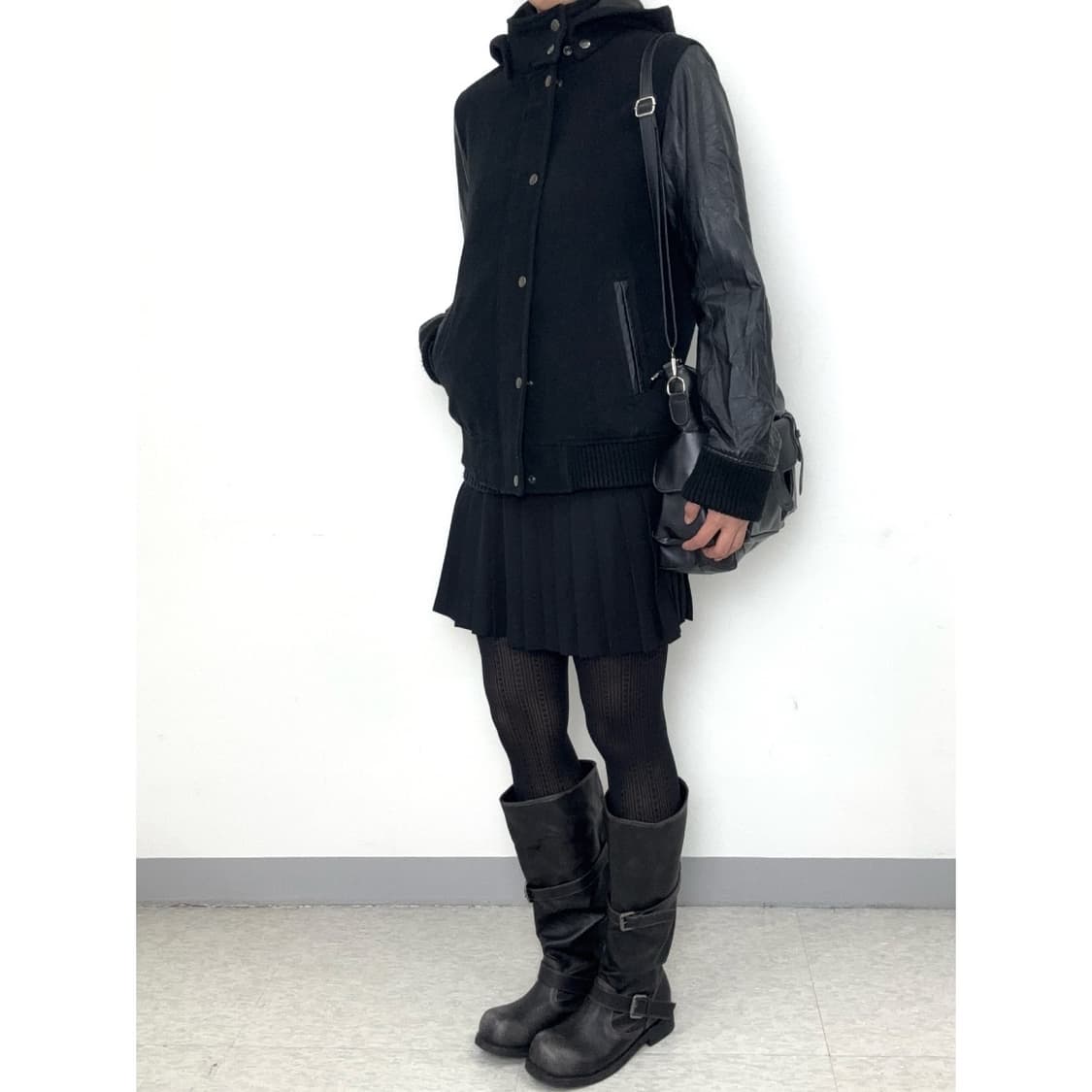 빈티지 락시크 하이넥 블랙 자켓 상품이미지3