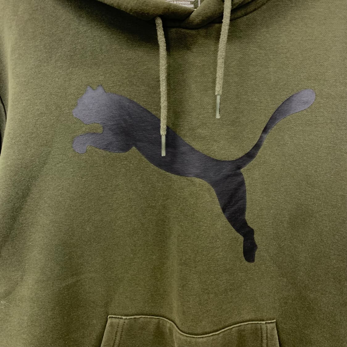 푸마 빅로고 카키 후드티 상품이미지4