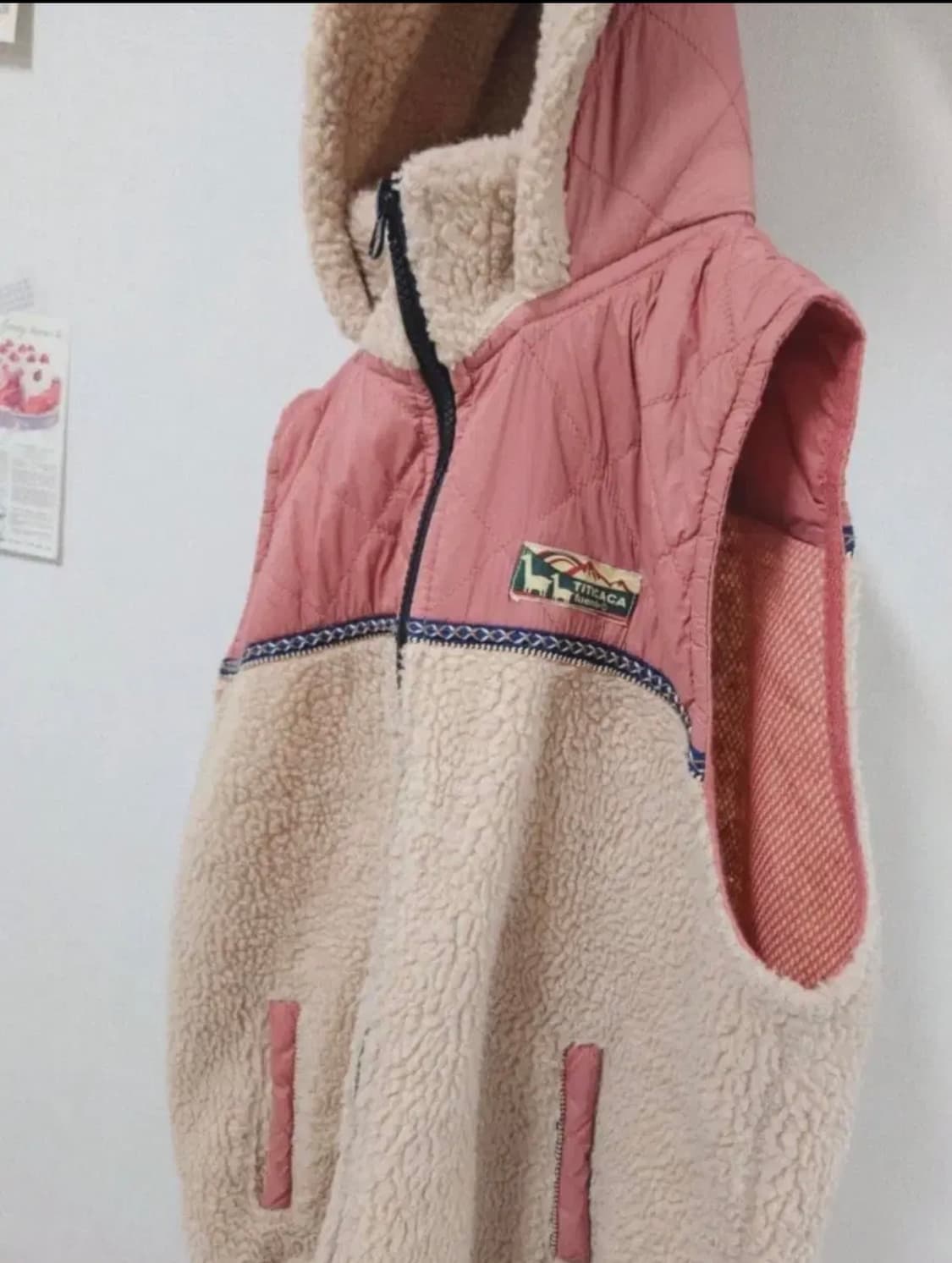 티티카카 빈티지 양털 후드 패딩조끼 상품이미지4