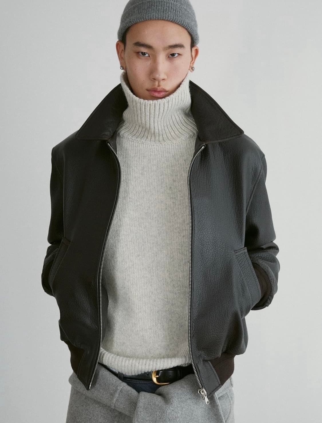 RECTO [XL] 렉토 벤 슈렁큰 램 레더 가죽 자켓 다크 브라운 상품이미지2