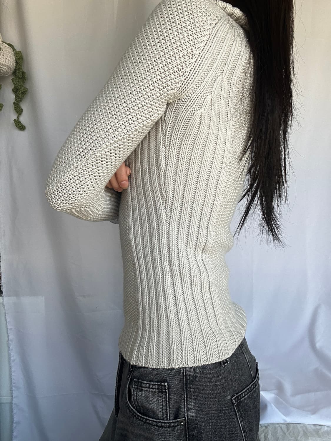 빈티지 왕버튼 아이보리 니트 상품이미지3