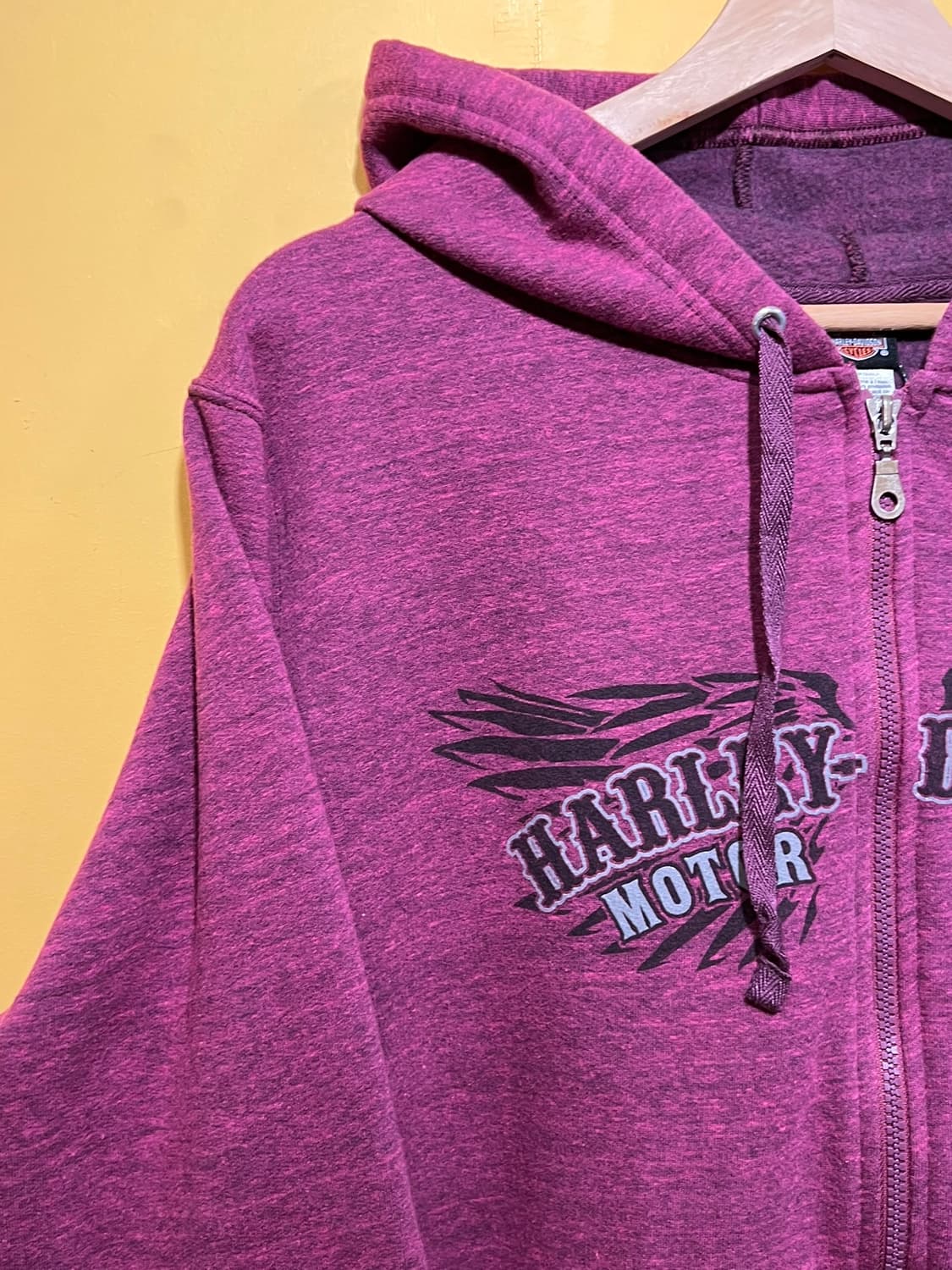 00s [여성3XL] 할리데이비슨 윙 그래픽 Y2K 집업 후드티 상품이미지3