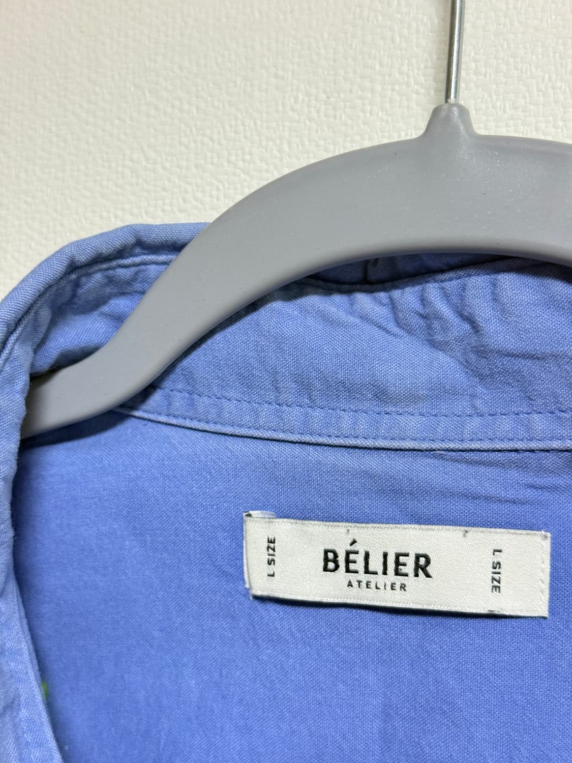 [L] 벨리에 가르송 옥스포드 하프 셔츠/반팔 셔츠 (블루) 상품이미지4