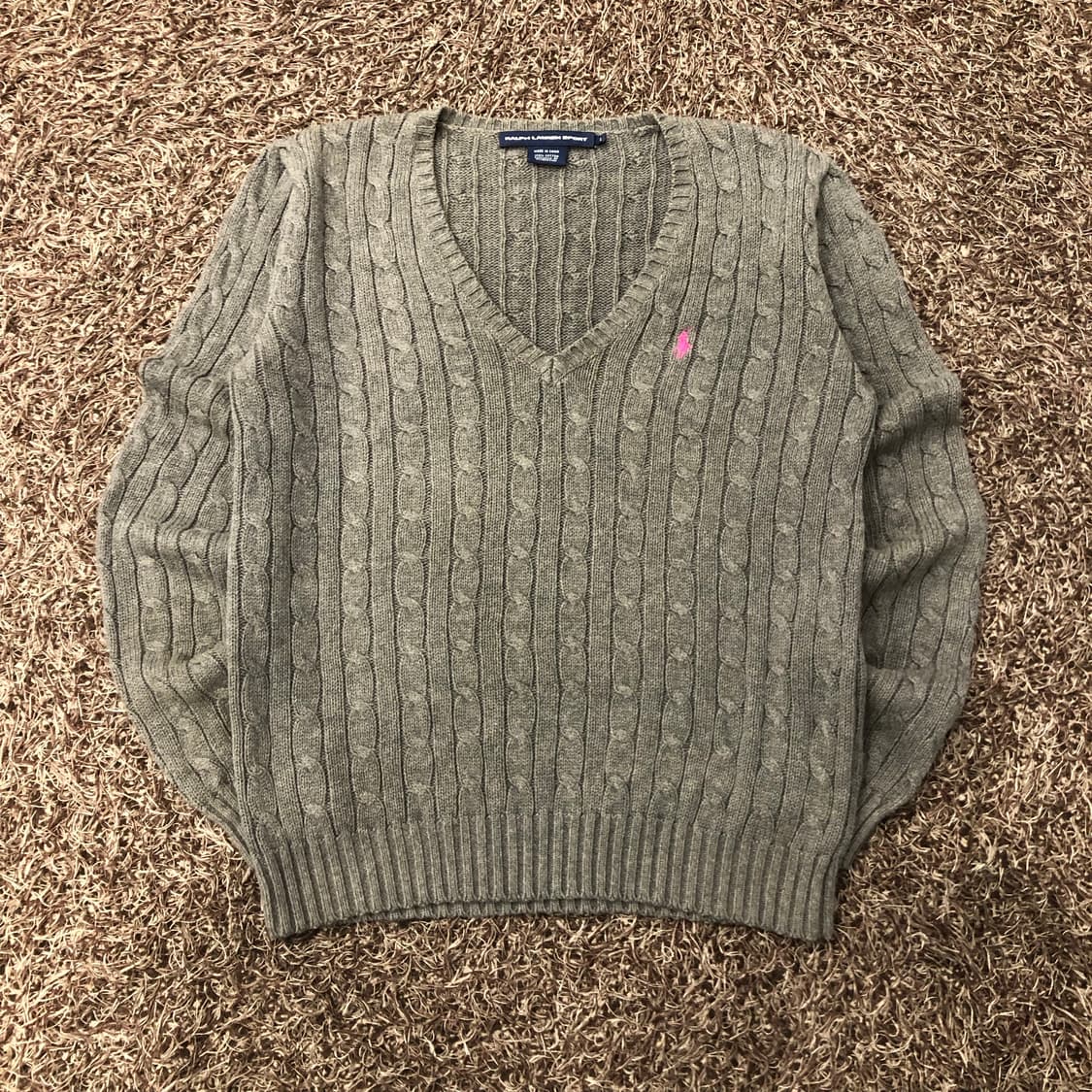 폴로 랄프로렌 핑크 포니 케이블 그레이 니트 상품이미지2