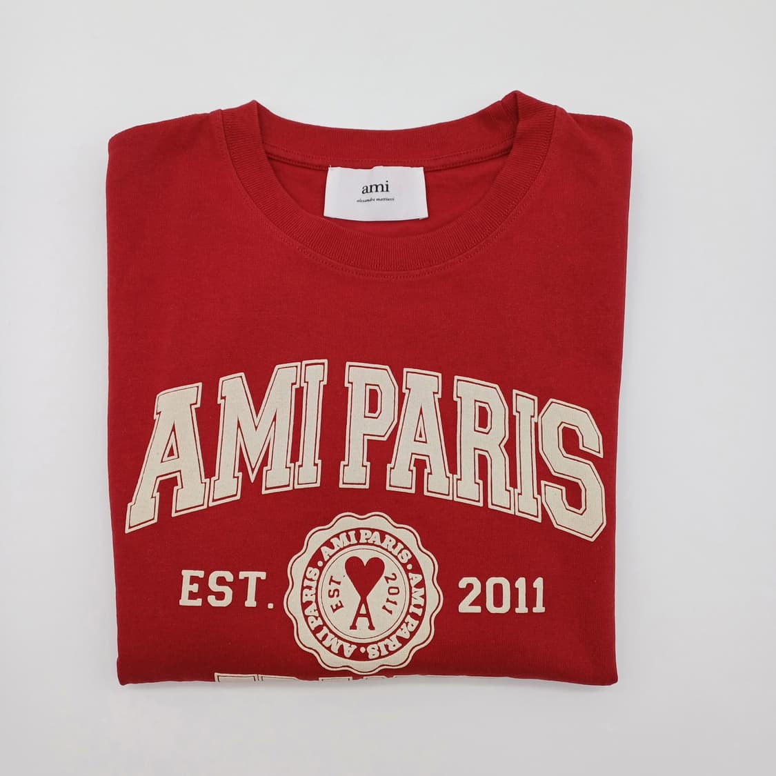 AMI 아미 파리스 레드 반팔 티셔츠 [BCFS8446_1397] 상품이미지2