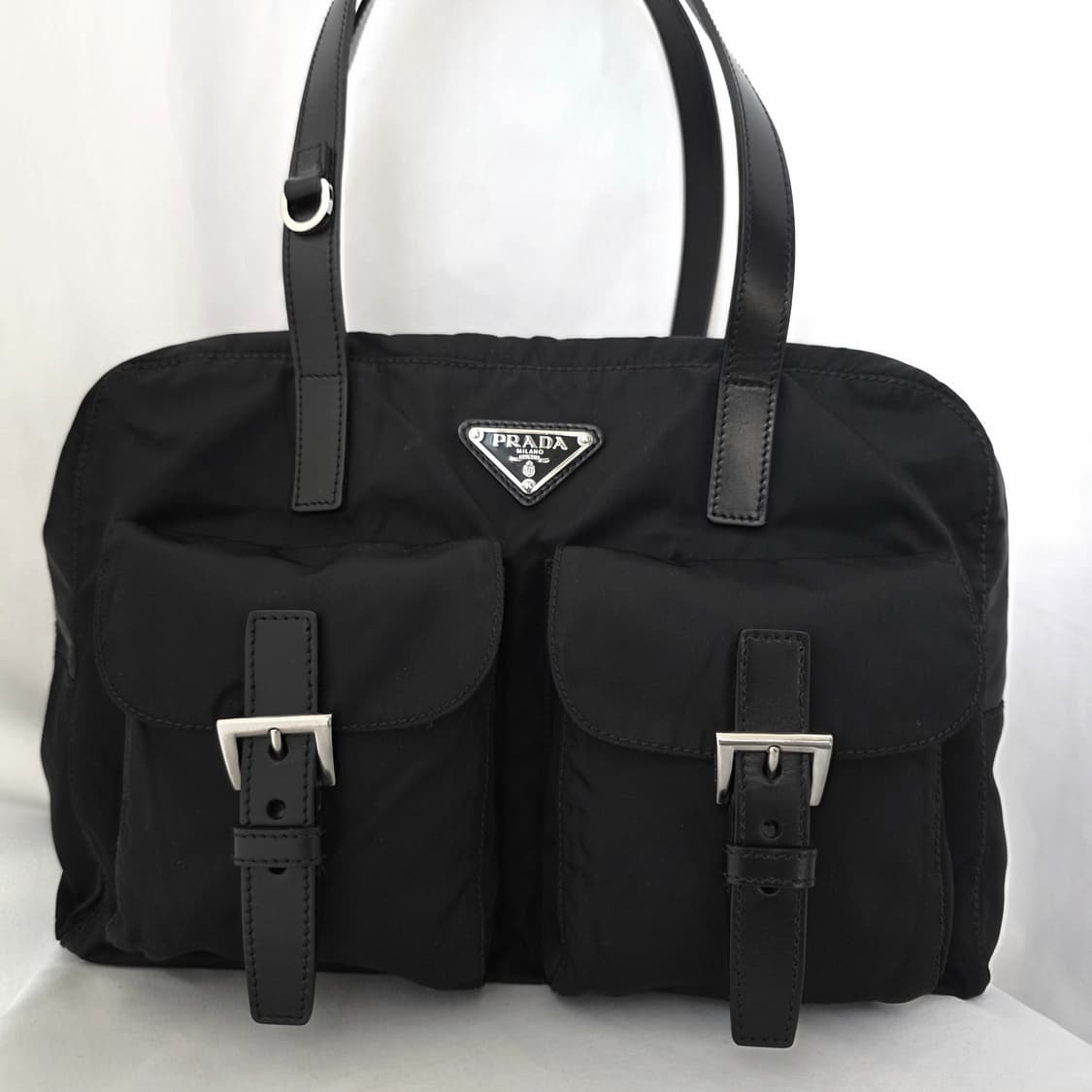 [정품 PRADA] 프라다 투포켓 나일론 숄더백 볼링백 상품이미지3