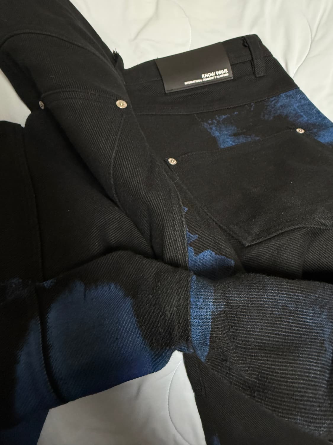 노우웨이브 블루 프린트 코튼 팬츠 상품이미지4