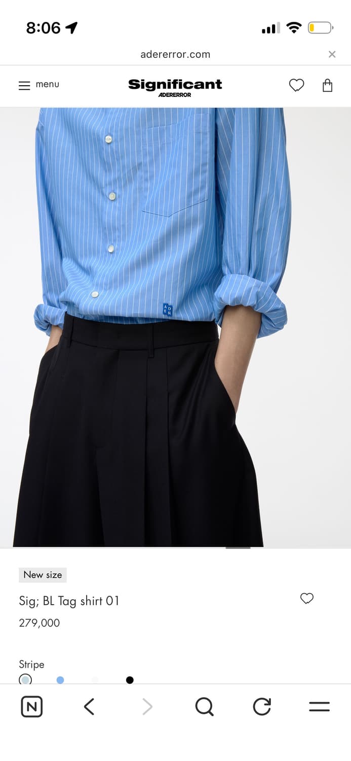 아더에러 significant  스트라이프 셔츠 m (100) 상품이미지4