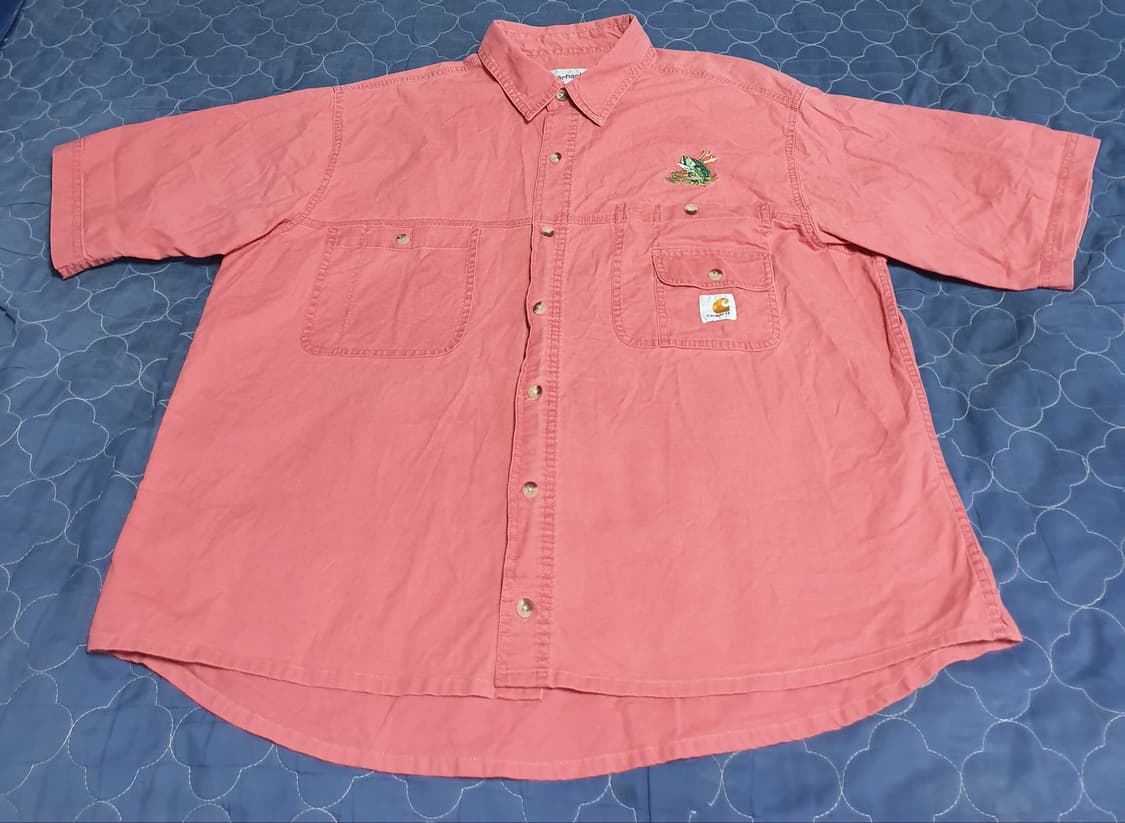 (빈티지) 칼하트 오리지널핏 워크웨어 코튼 반팔셔츠 (XL) 상품이미지1