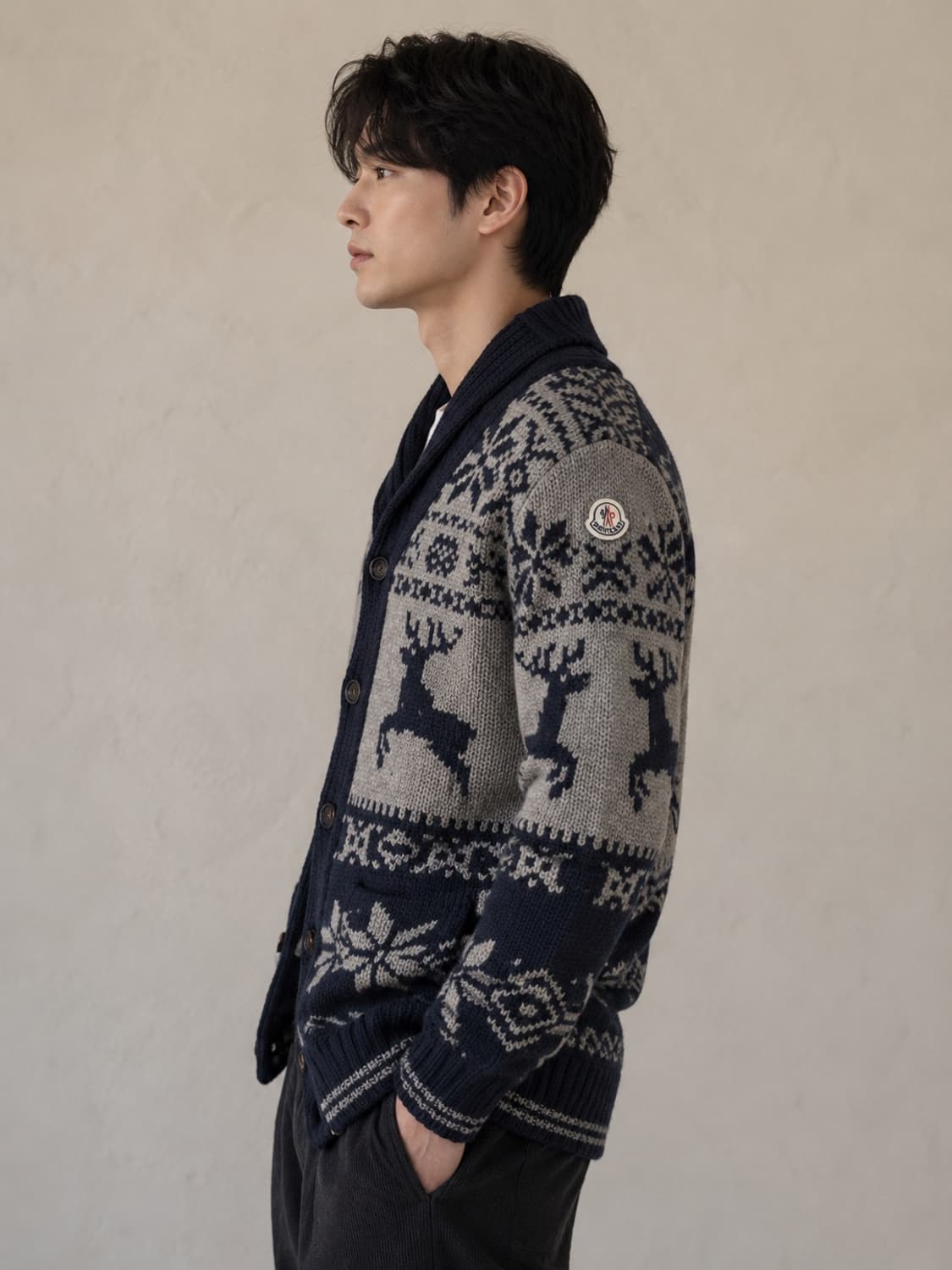 몽클레어 노르딕 숄카라 울 가디건 상품이미지1