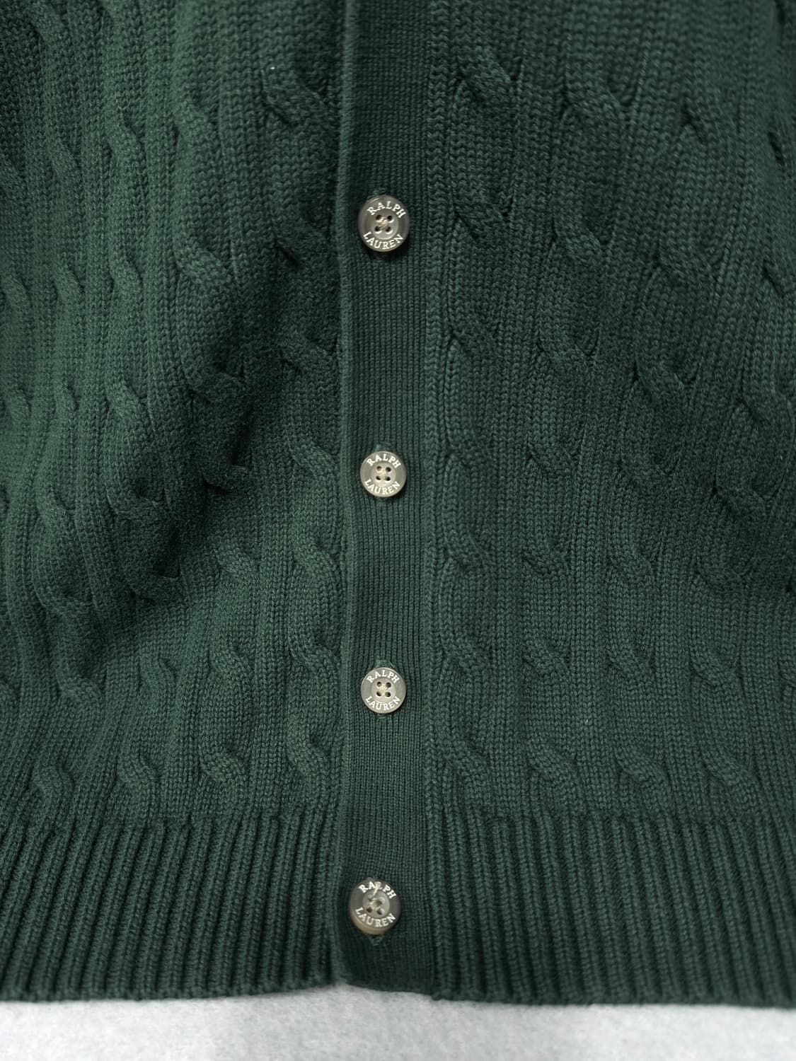 폴로 꽈배기 니트 가디건 QR신형 다크그린 상품이미지5