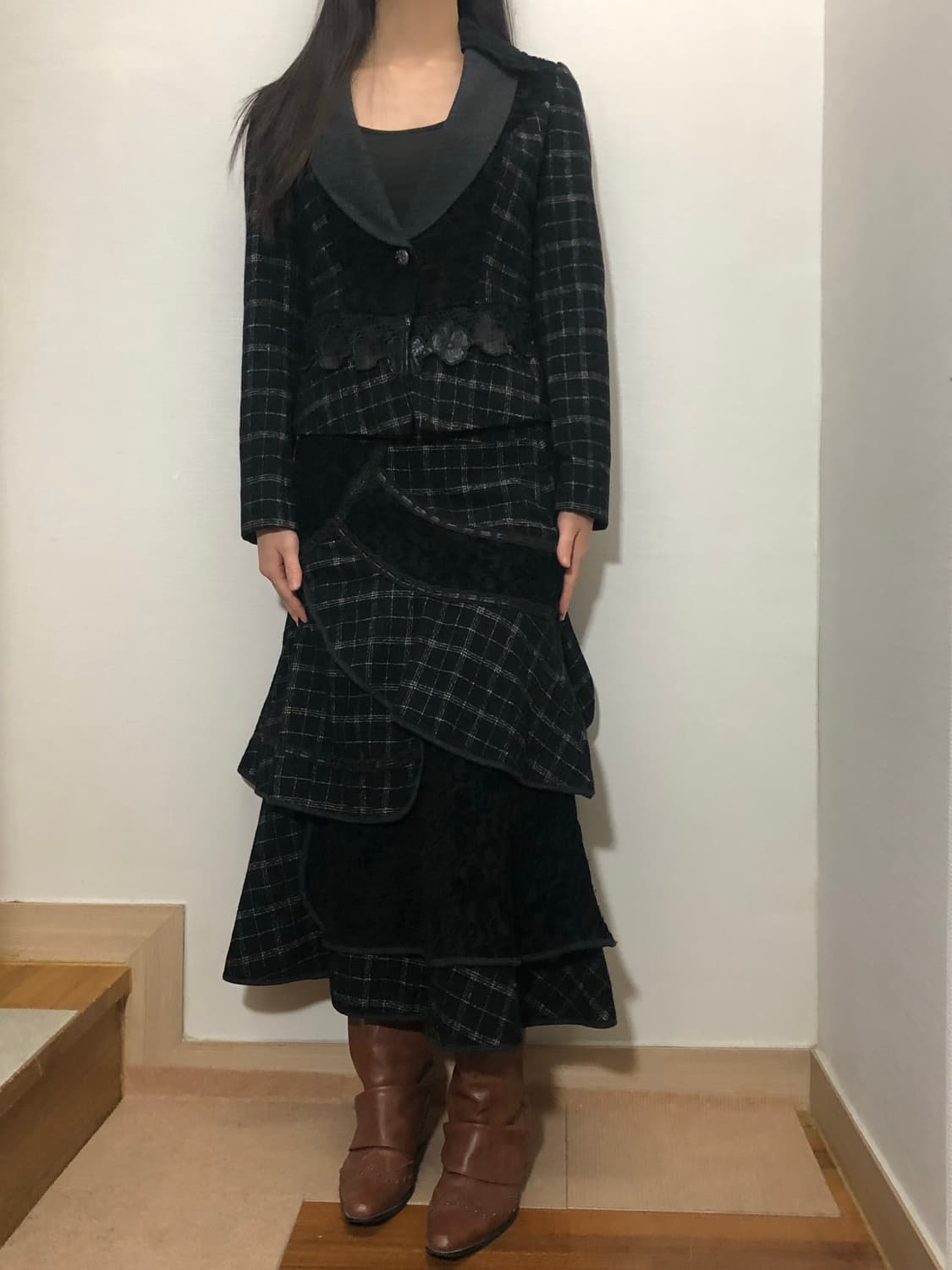 빈티지 블랙 프릴 셋업 상품이미지1