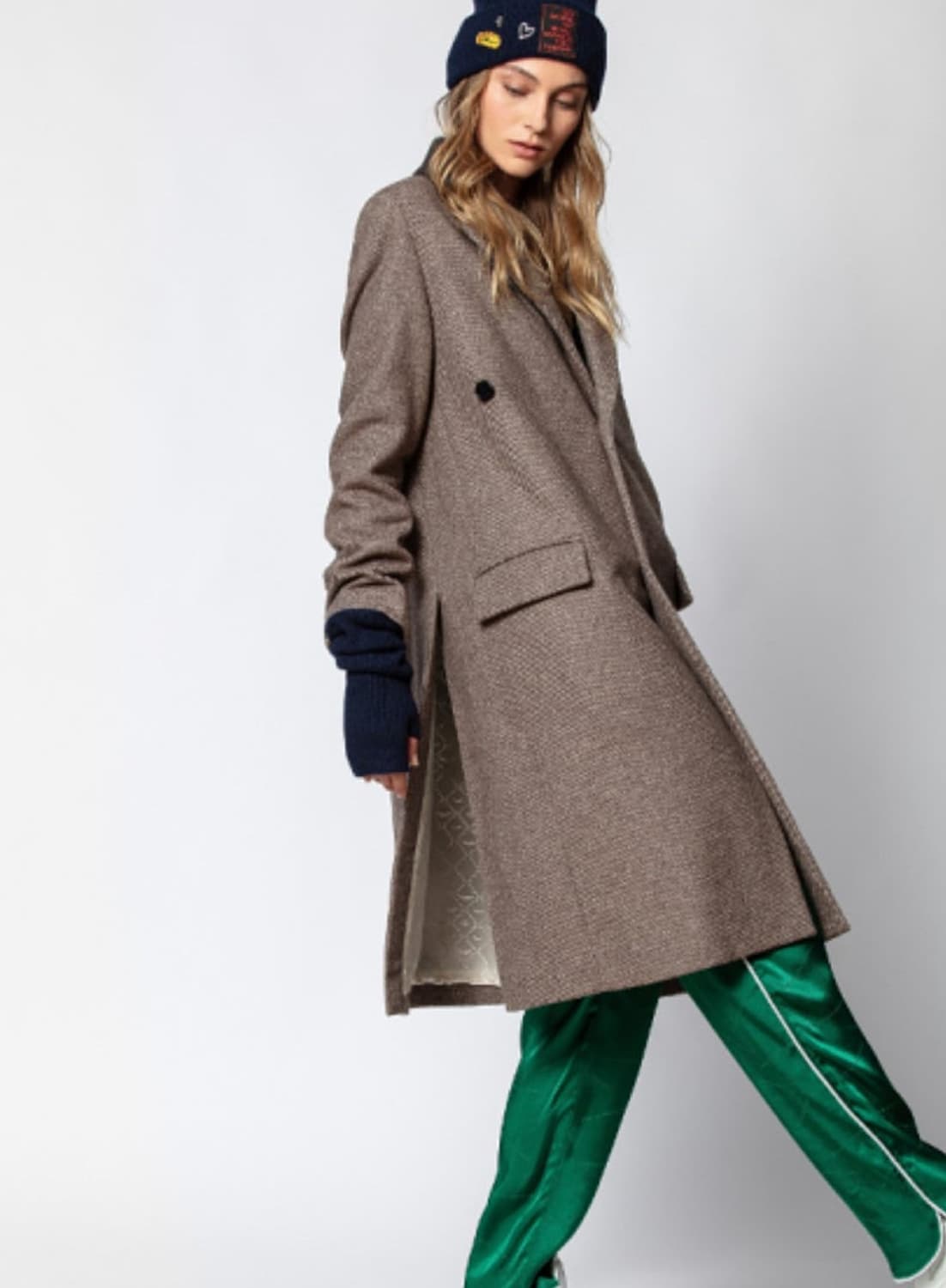 여) 쟈딕앤볼테르 벨벳카라 오버 울코트  상품이미지10