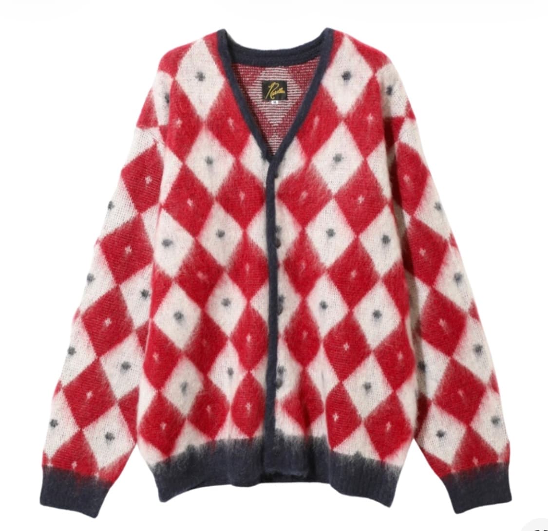 니들스 모헤어  가디건 아가일 패턴 상품이미지1