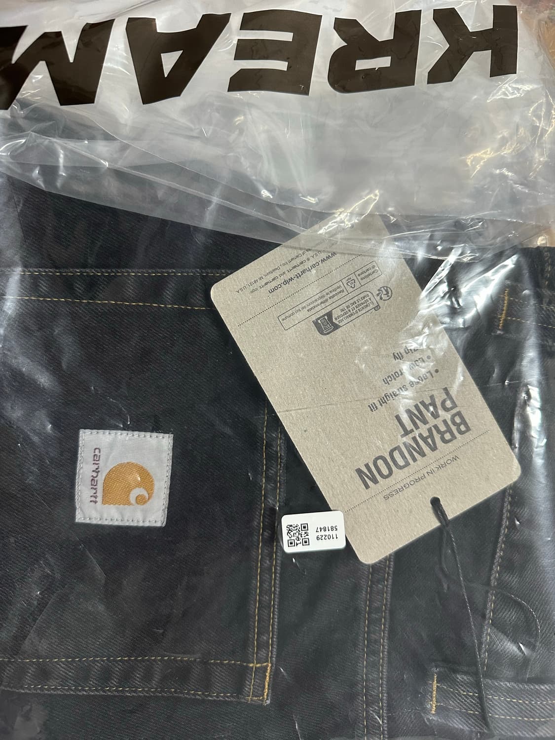 칼하트 브랜돈 팬츠 블랙 스톤워시드 L(새상품) 상품이미지2