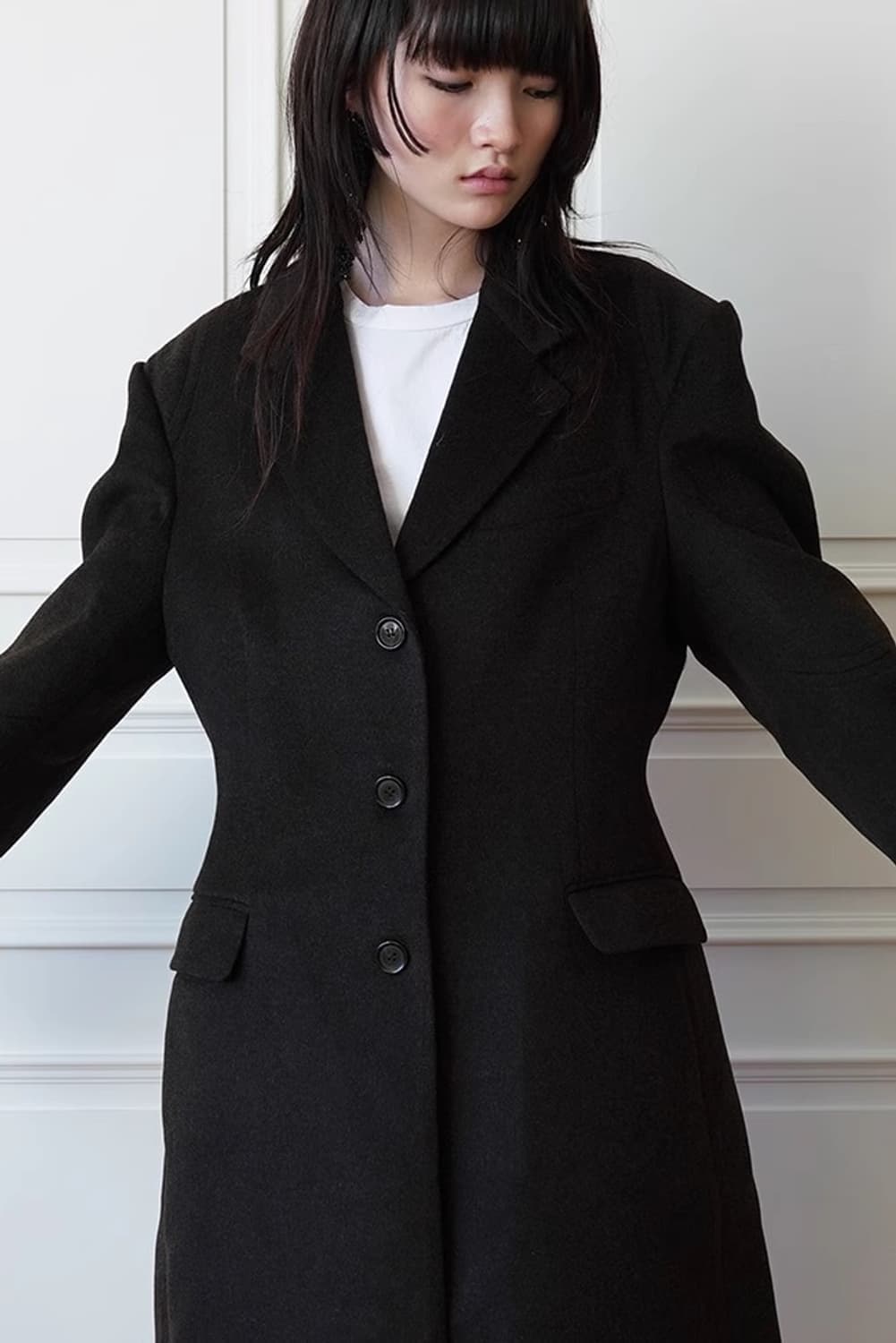 dared 데어드 아워글래스 싱글 울 코트 1사이즈 상품이미지1