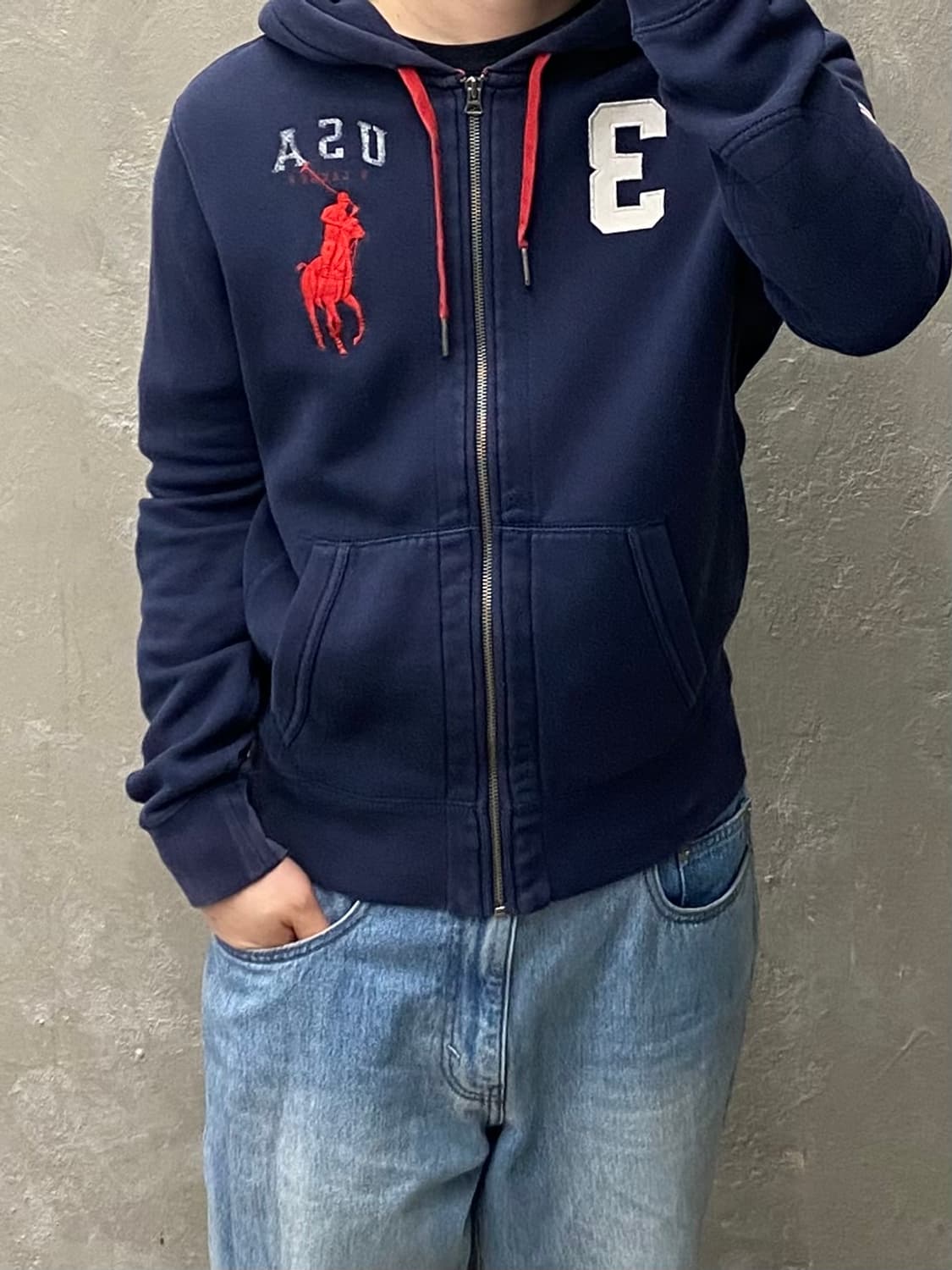 [M] Polo 폴로 랄프로렌 빅 포니 성조기 후드 집업 상품이미지10