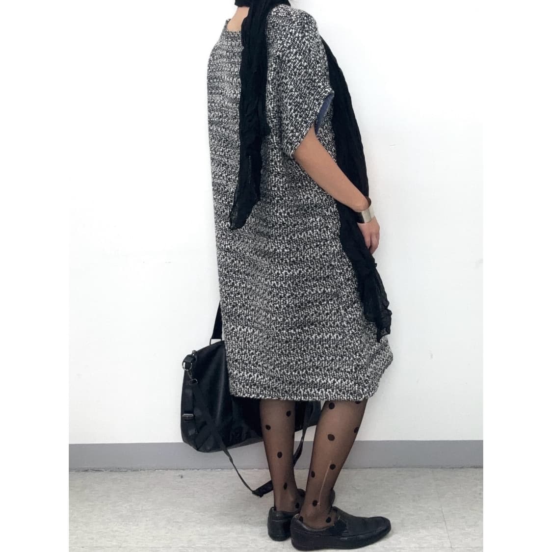 빈티지 그레이 미디 원피스 상품이미지3