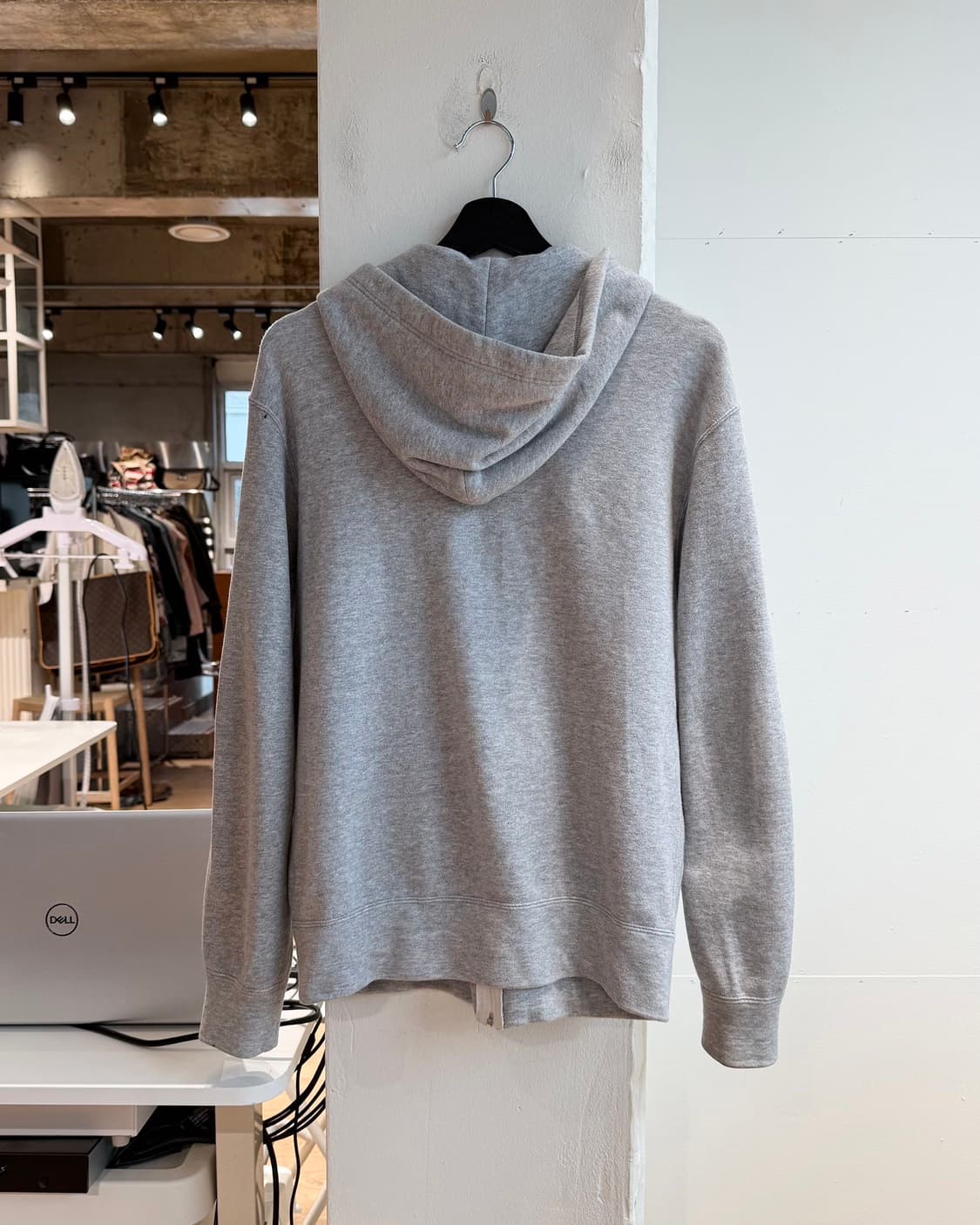 꼼데가르송 플레이 그레이 더블 블랙 하트 와펜 코튼 후드 집업 상품이미지7