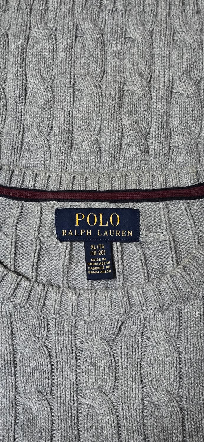 폴로 랄프로렌 꽈배기 회색 니트 66/77 상품이미지3