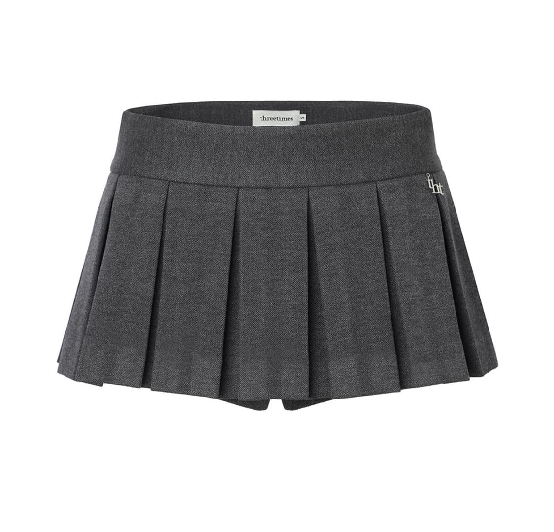 쓰리타임즈 Loew pleats skirt 그레이 M 상품이미지1