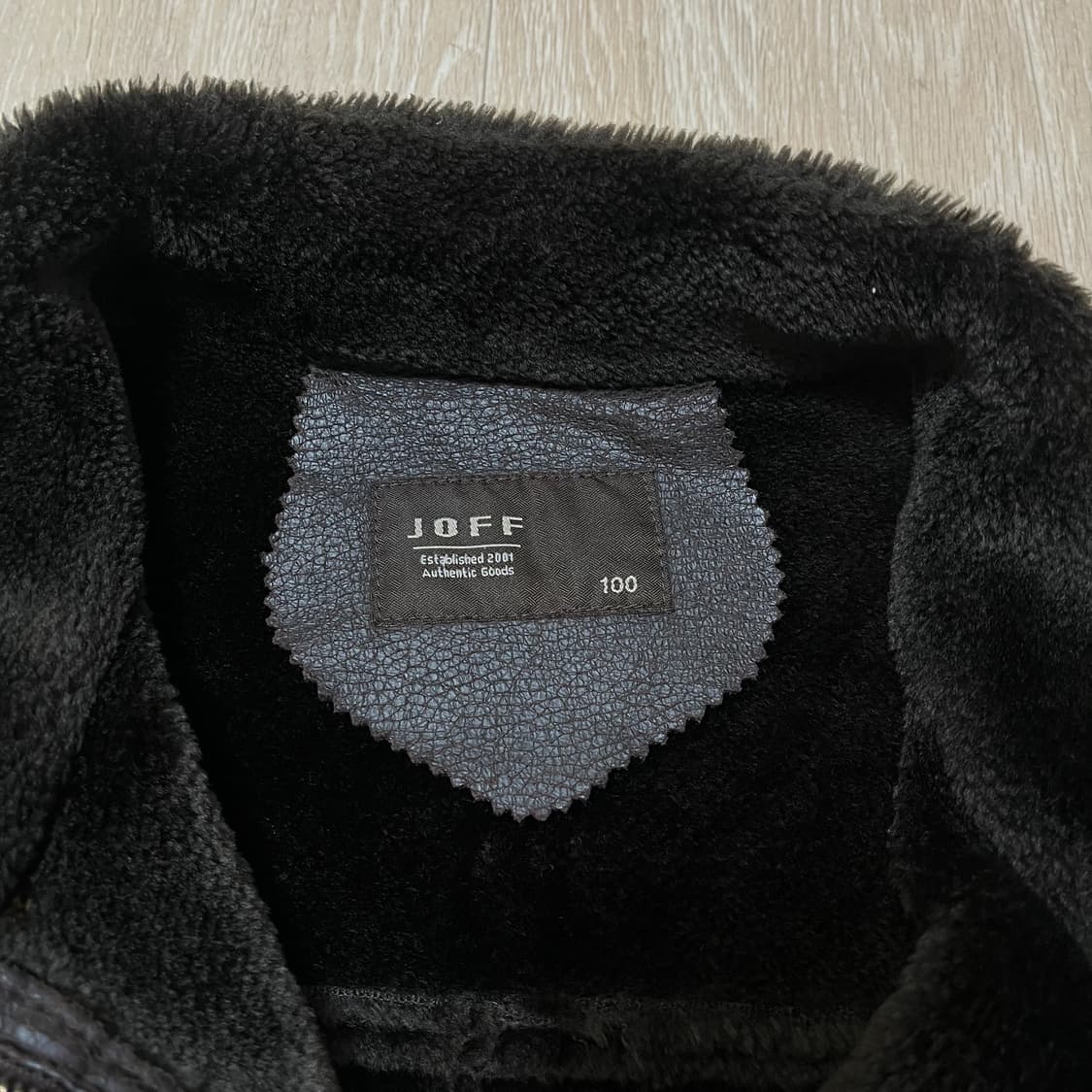 JOFF 조프 하이넥 퍼안감 가죽자켓 [다크브라운] L/100 상품이미지6