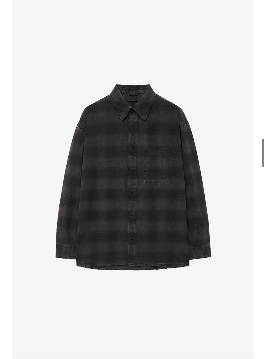 인사일런스 디스트로이드 체크 셔츠 블랙 상품이미지5