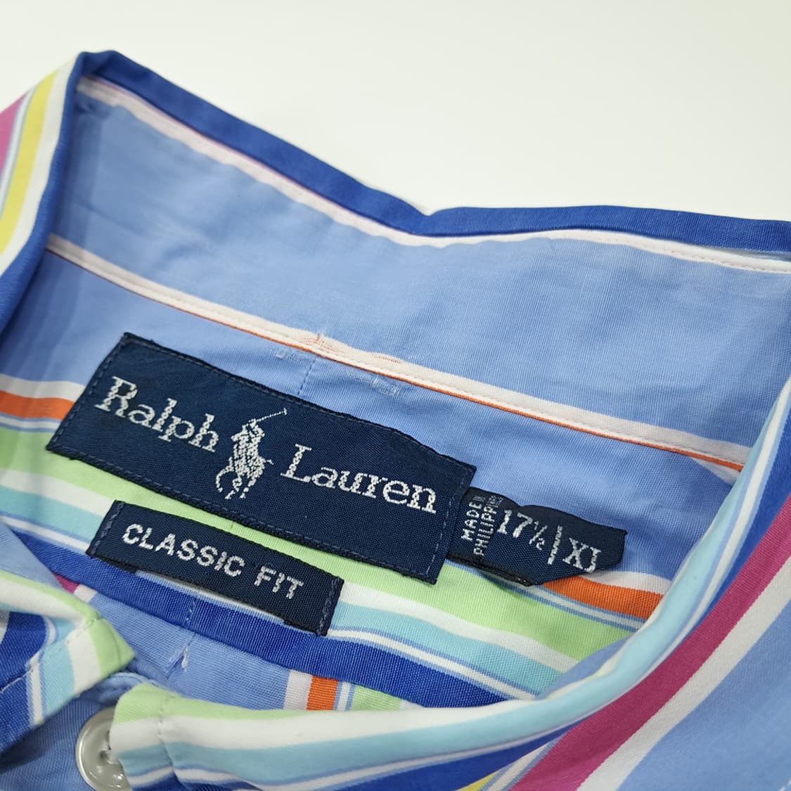 CL677 XL 폴로 90s 스트라이프 멀티컬러 버튼다운 셔츠 남방 상품이미지3