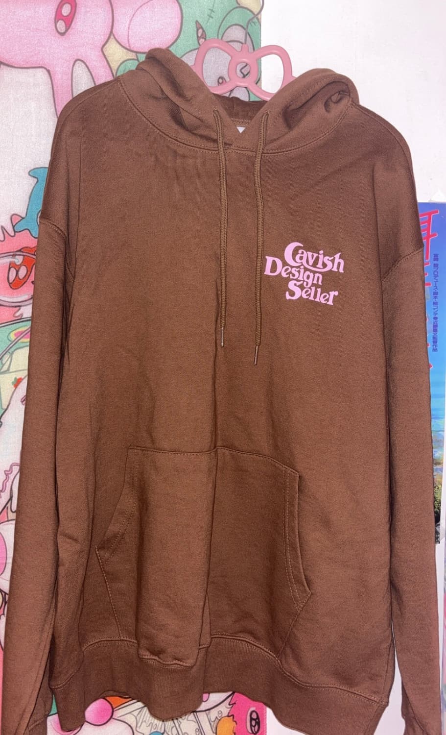 카비시 SELLER LOGO HOODIE BROWN 후드티 상품이미지3