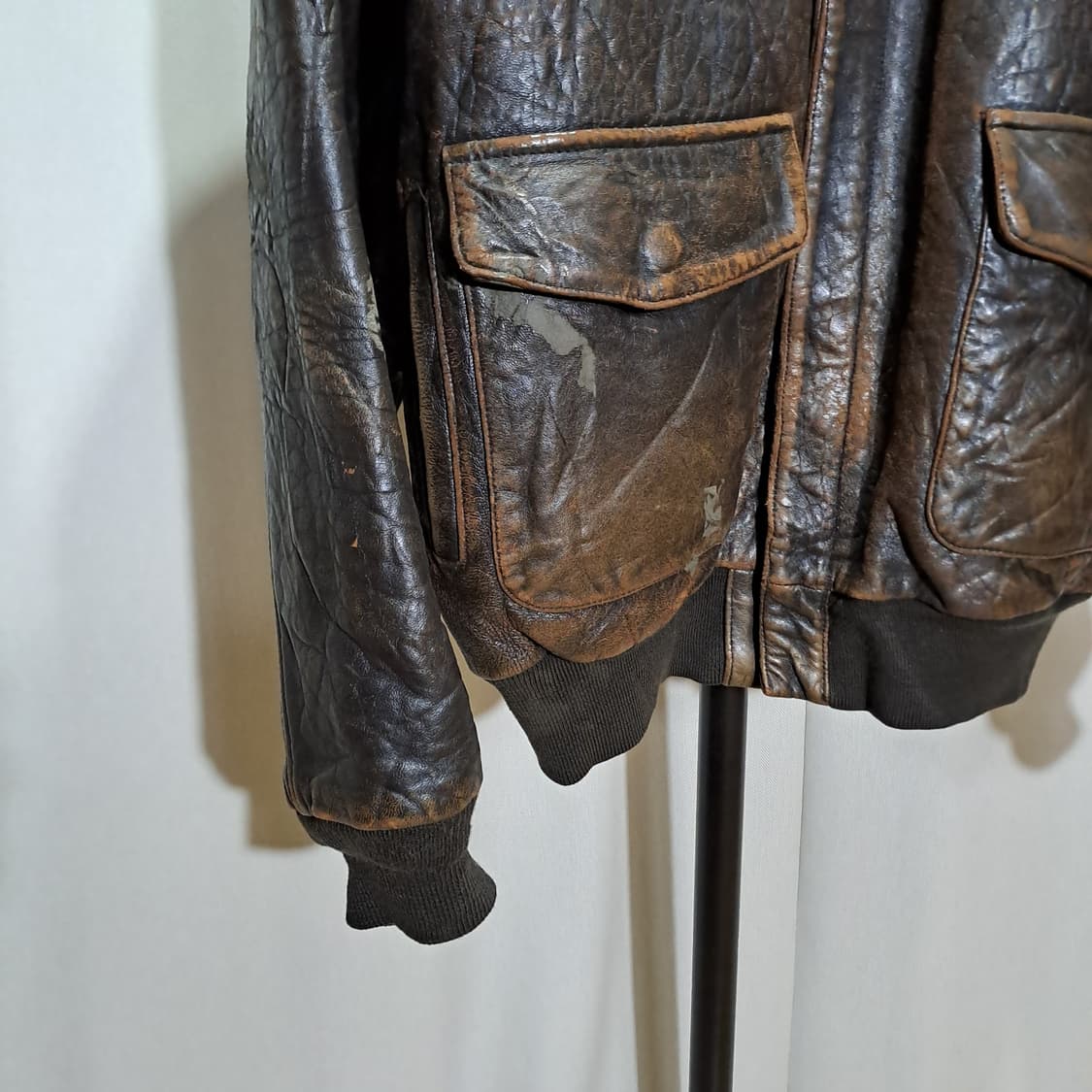 (택포) 아비렉스 A-2 빈티지 가죽 자켓 XL B426 상품이미지4