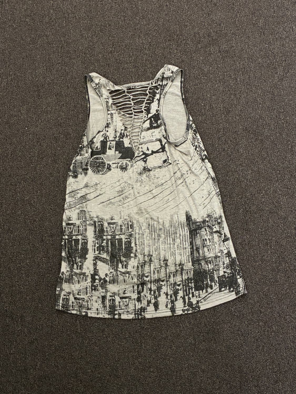 F)Japanese vintage 여성 레터링 슬리브리스 상품이미지6