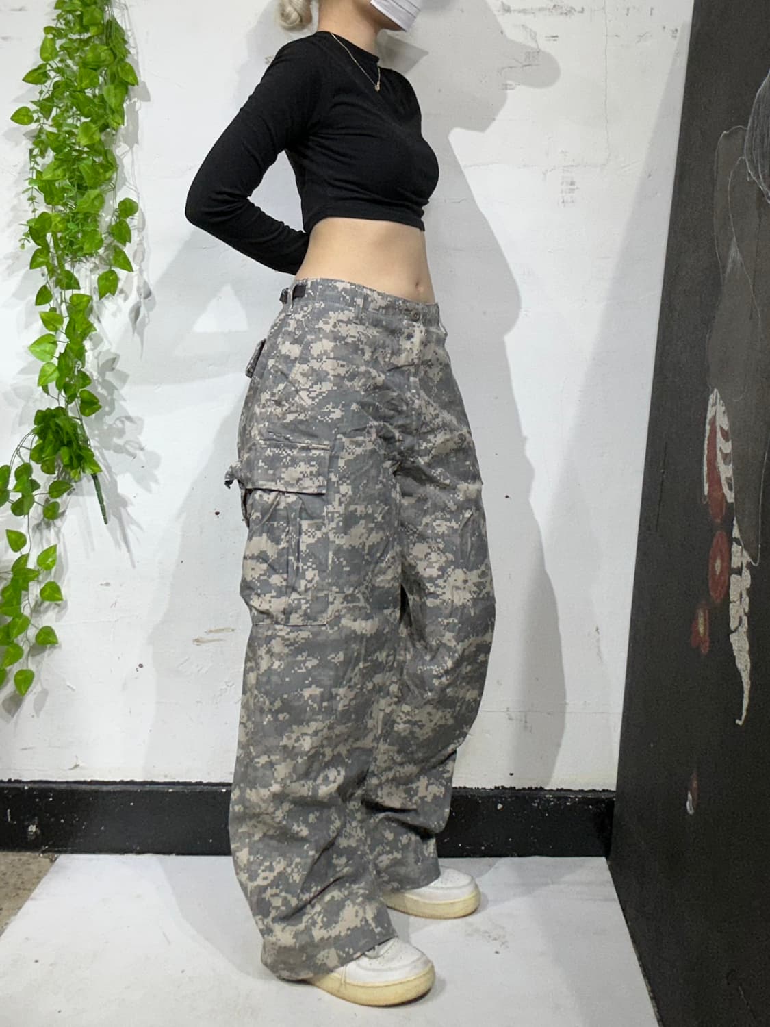 빈티지 미군 군복 밀리터리 와이드 카모 카고 팬츠 바지  상품이미지1