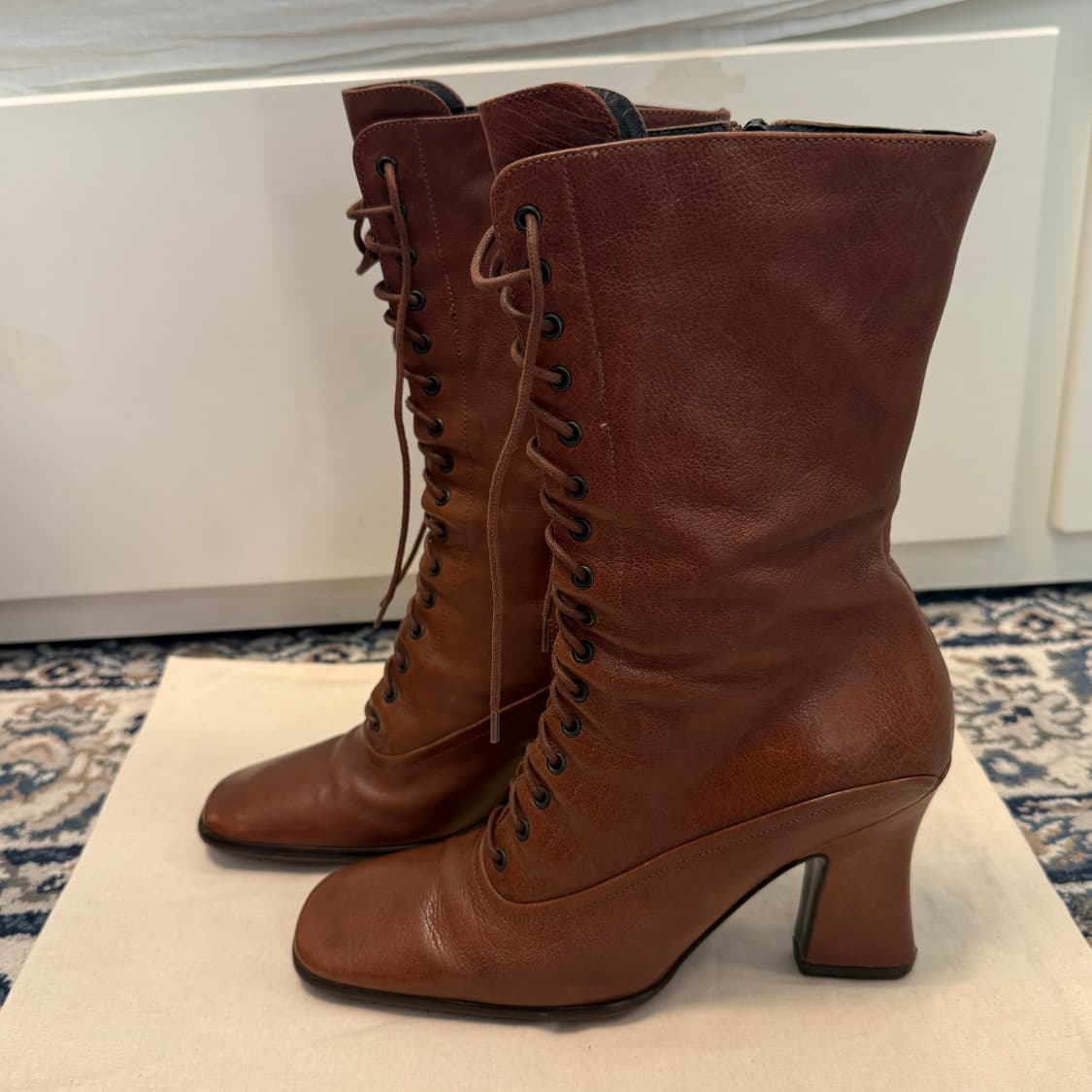 프라다 레이스업 부츠 브라운 상품이미지1