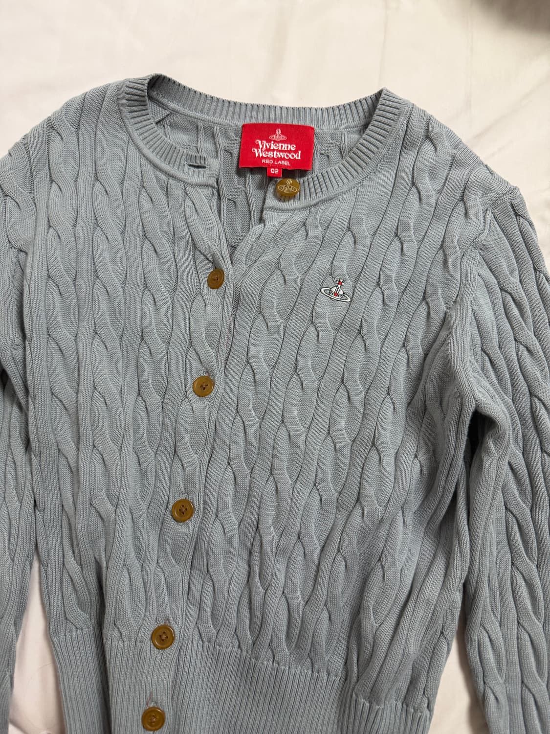 비비안 웨스트우드 레드 라벨 울 케이블 가디건 상품이미지1