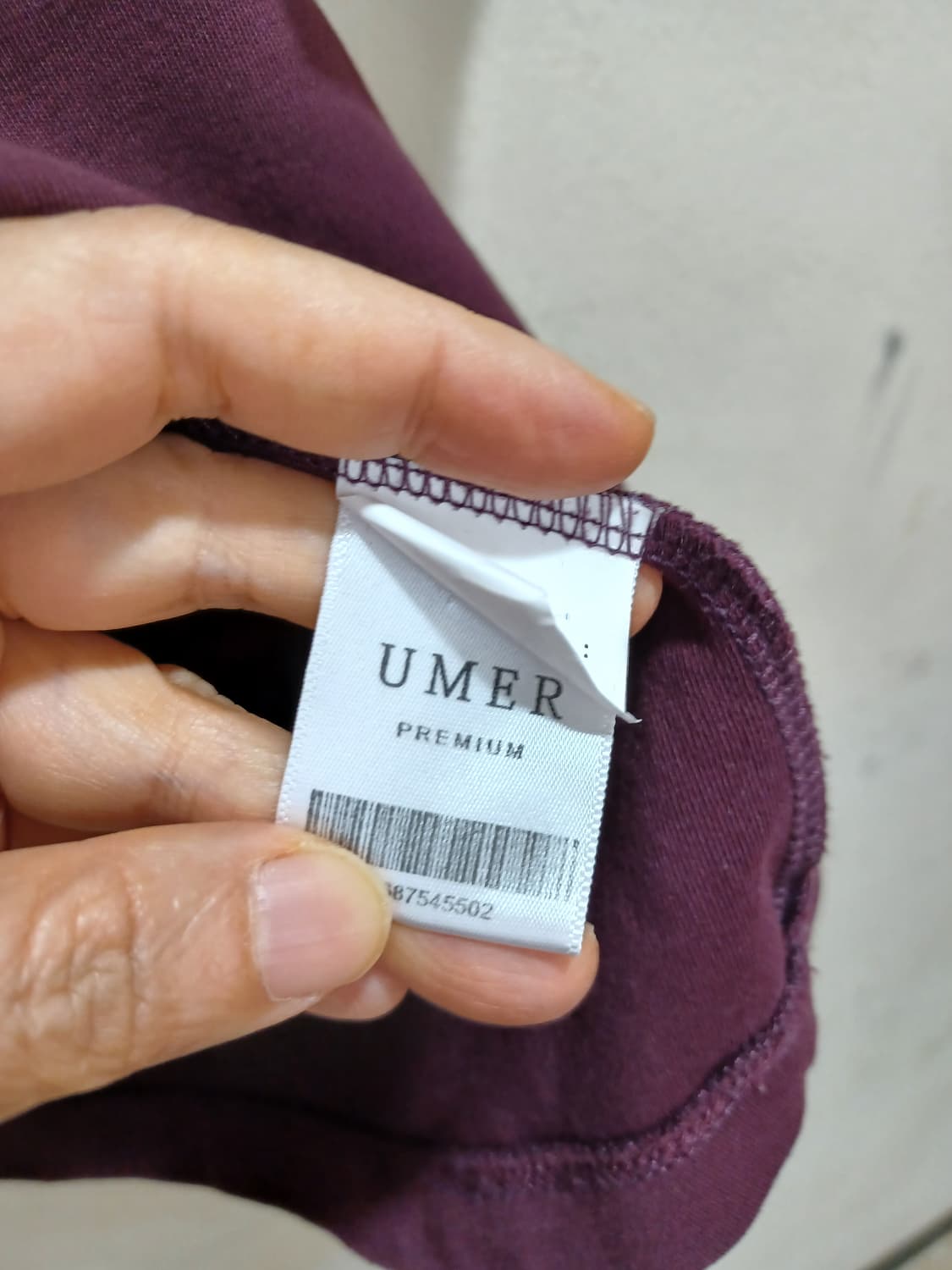 UMER 유메르 버건디색 면 티셔츠  상품이미지4