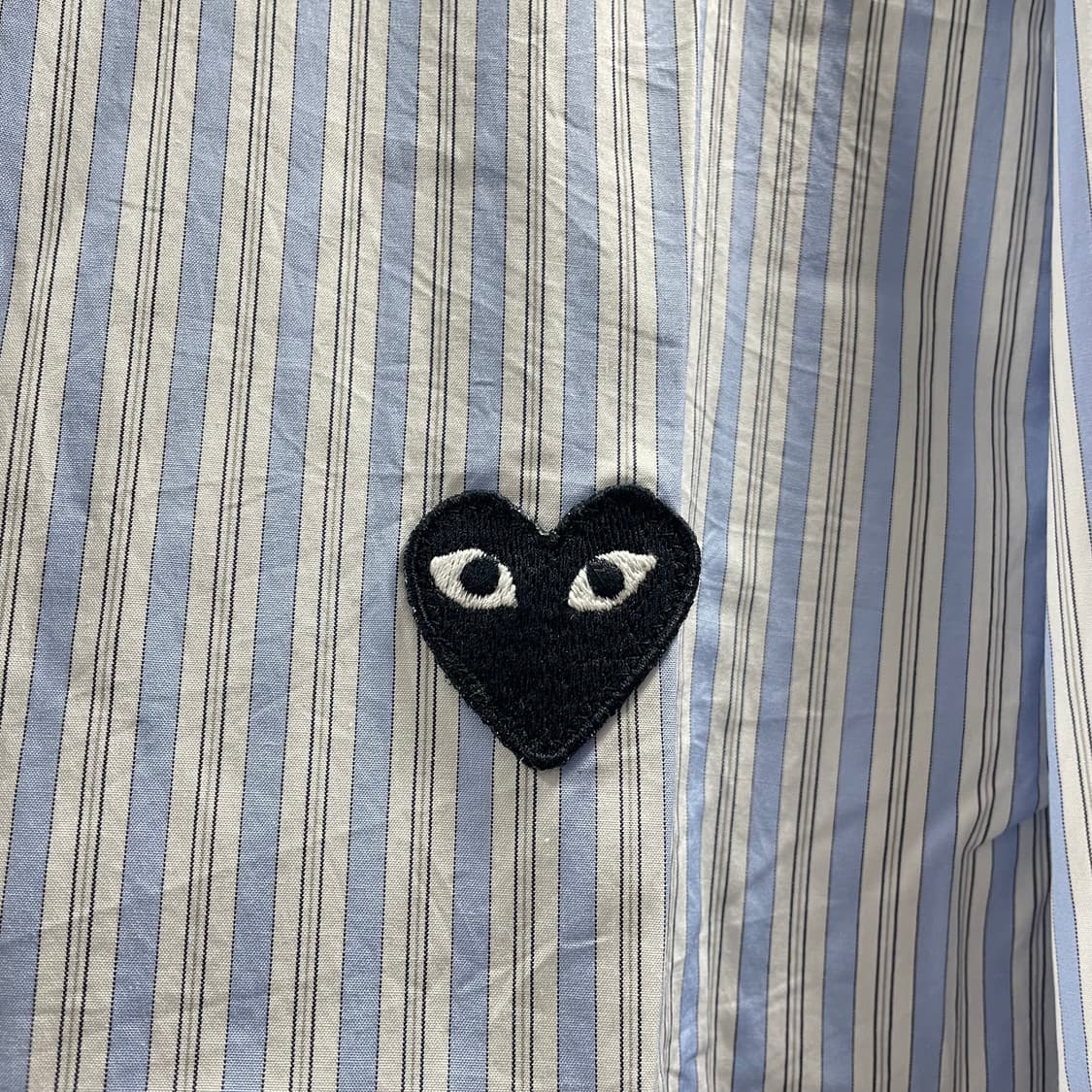 꼼데가르송/ 블랙하트 스트라이프 셔츠/ XL 상품이미지4