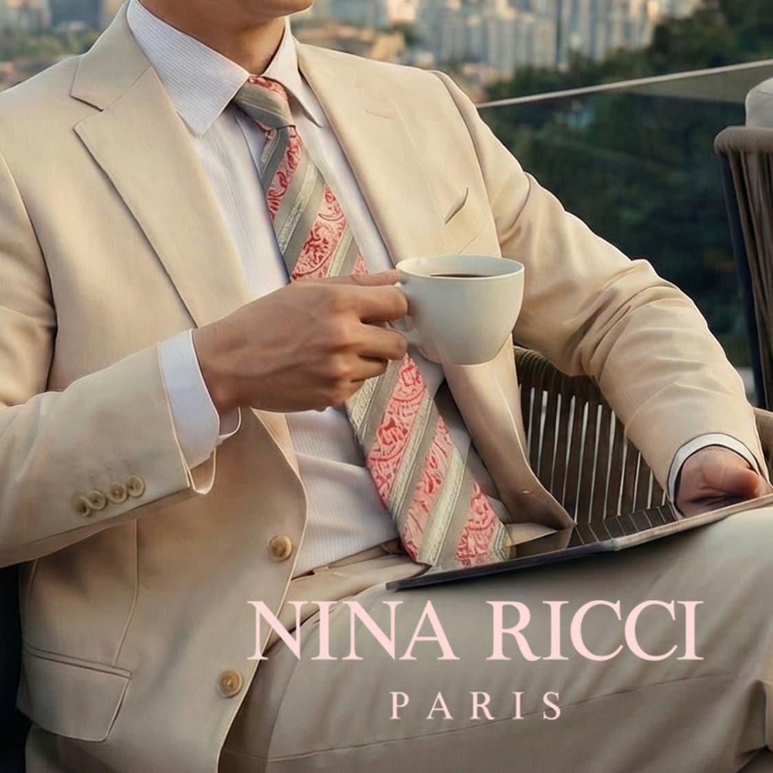 니나리치 실크 페이즐리 스트라이프 넥타이 9.2cm A+등급 A19845 상품이미지1