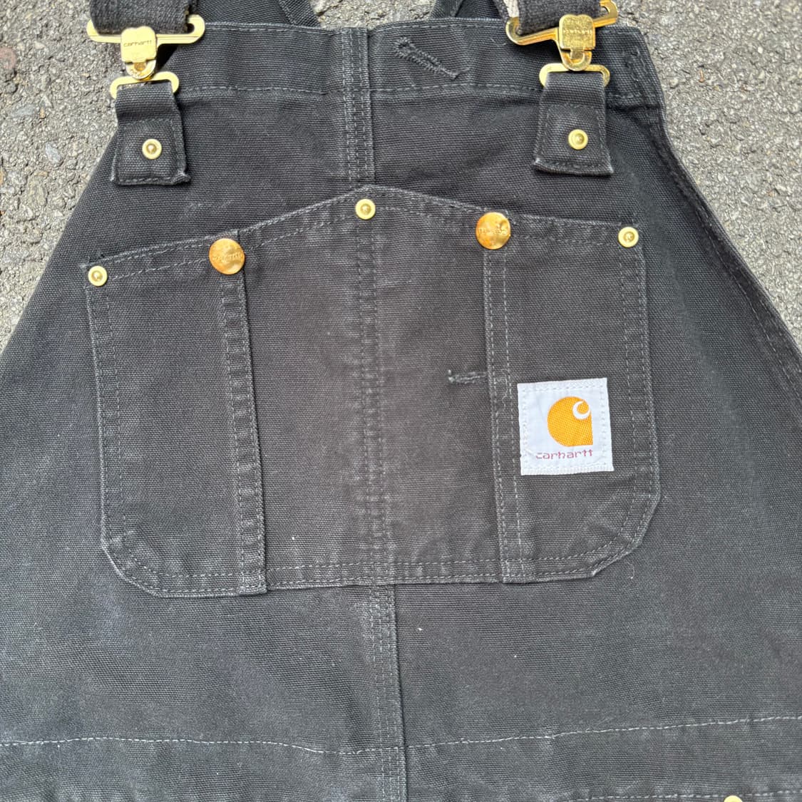 칼하트 더블니 오버롤 블랙 42x34 상품이미지2