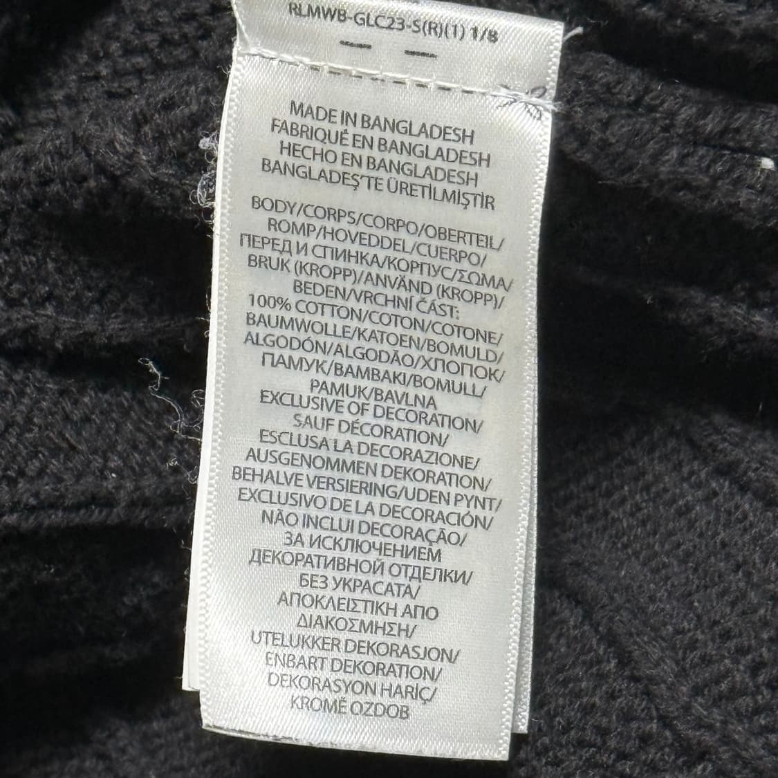 XL 폴로랄프로렌 블랙 케이블 니트  상품이미지5