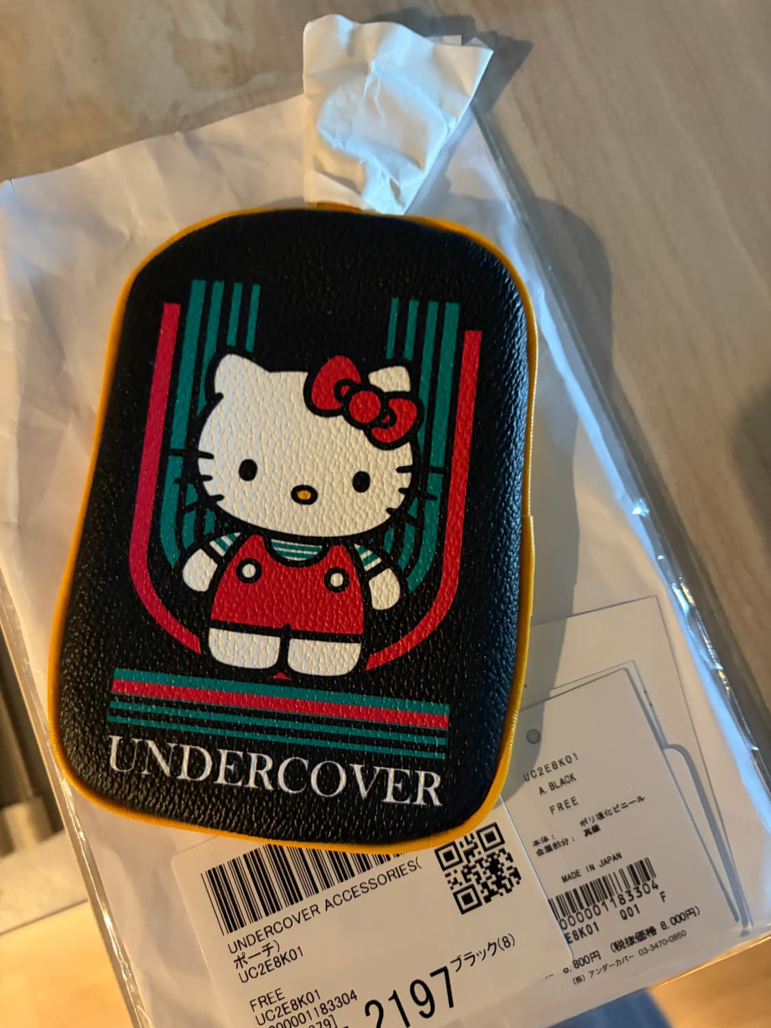 언더커버x산리오 헬로키티 콜라보 동전지갑겸 미니파우치 블랙 상품이미지2